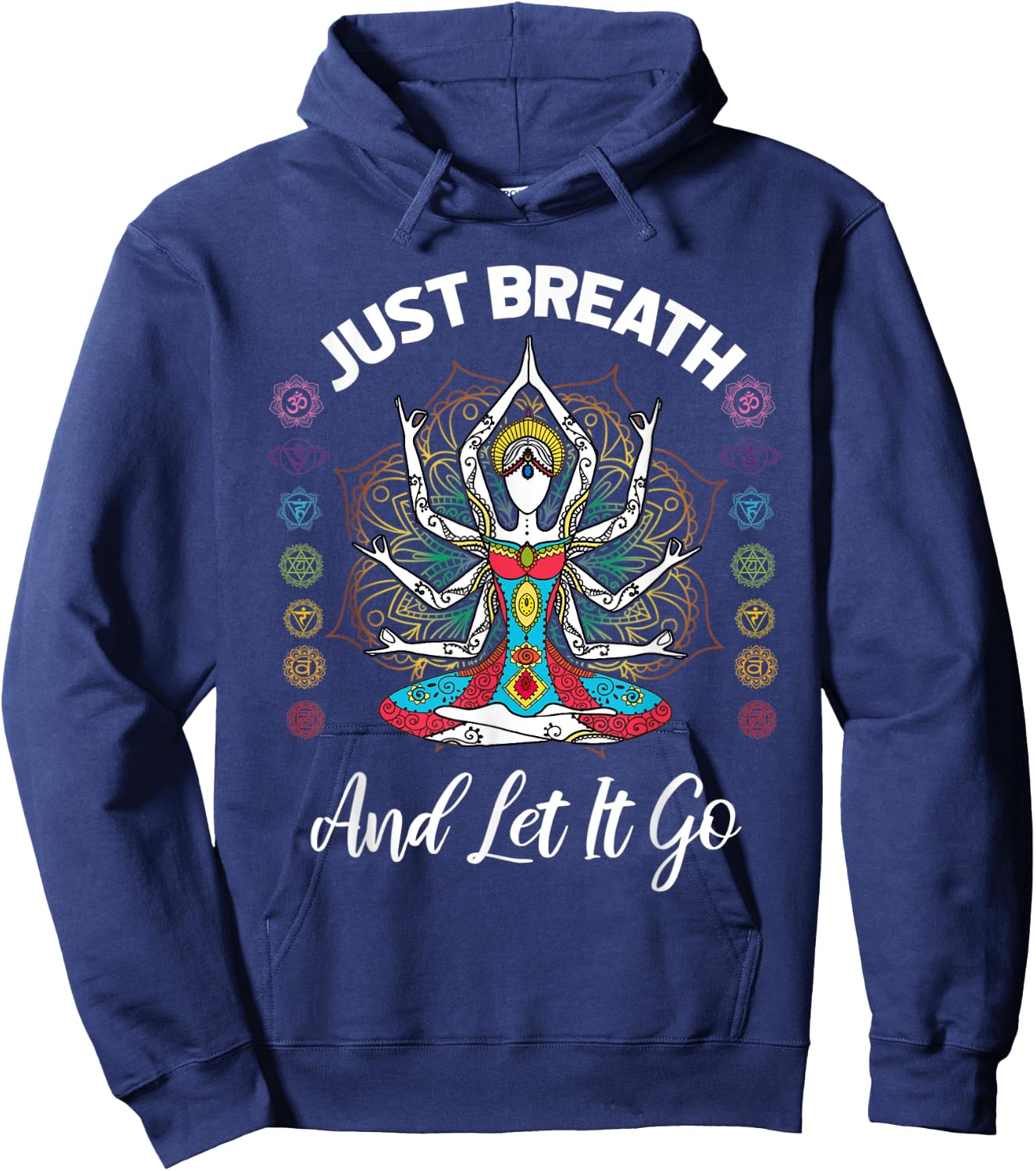 Just breath and let it go, Yoga quote Hoodie - Hoodie | Navy