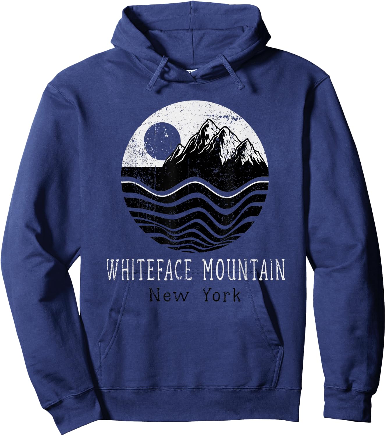 Whiteface Mountains Vintage Mountains Hiking New York Retro Hoodie - Hoodie | Navy