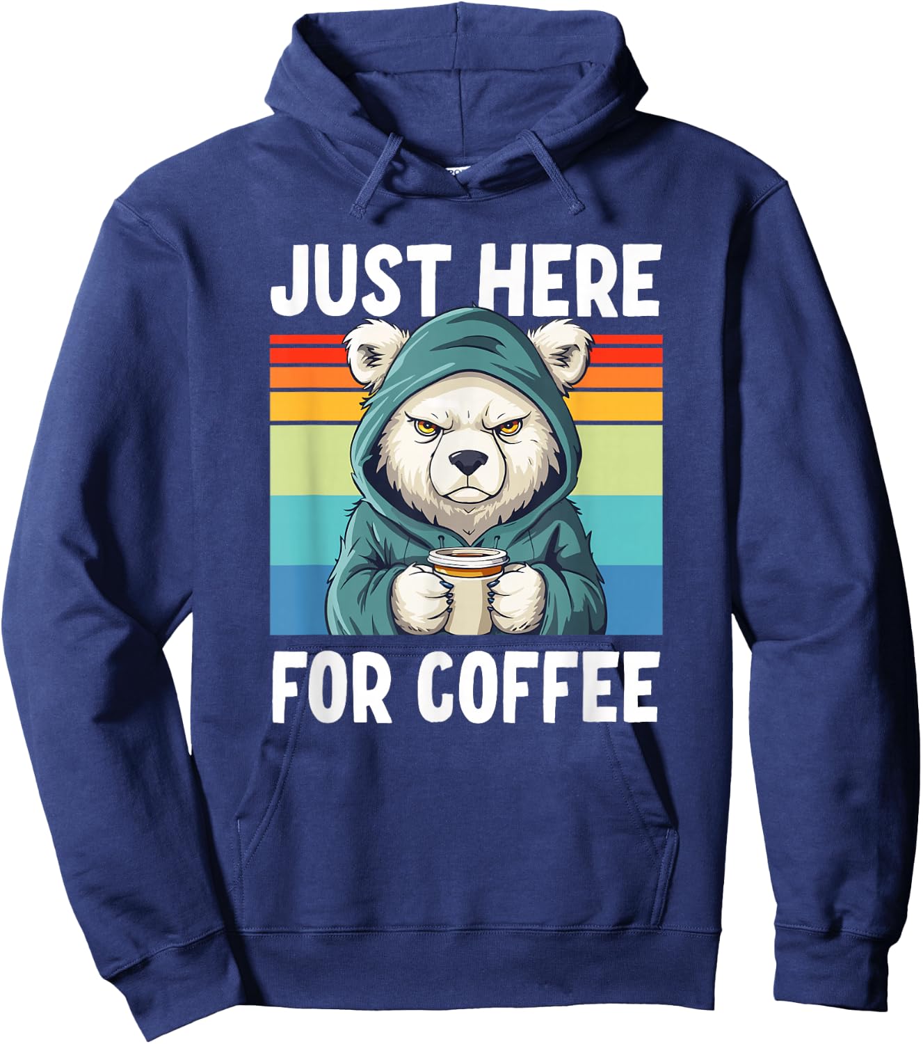 Grumpy Office Coffee & Polar Bear Hoodie - Hoodie | Navy