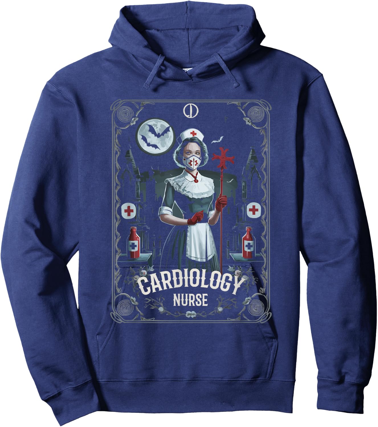 Cardiology Nurse Halloween Spooky Nursing Trick Or Treat Hoodie - Hoodie | Navy