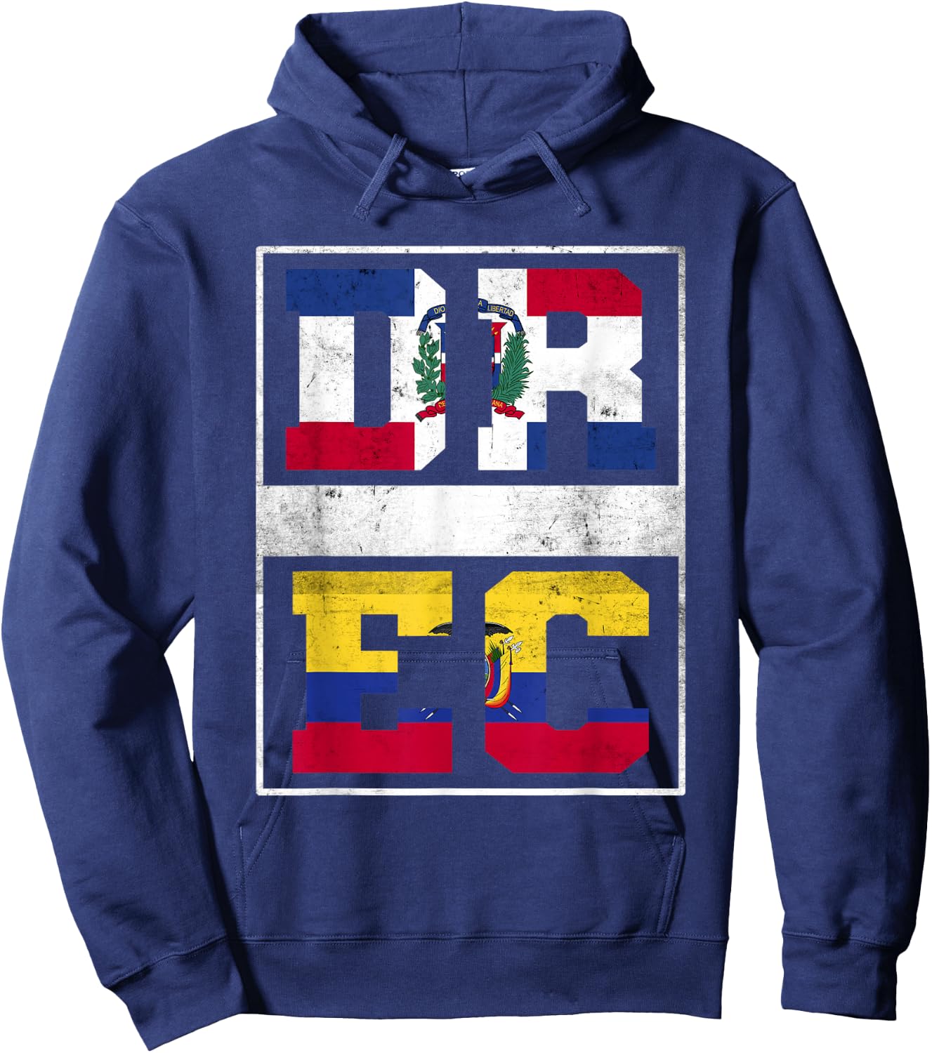 Dominican Republic and Ecuador Mix Dominicana Ecuadorian Hoodie - Hoodie | Navy