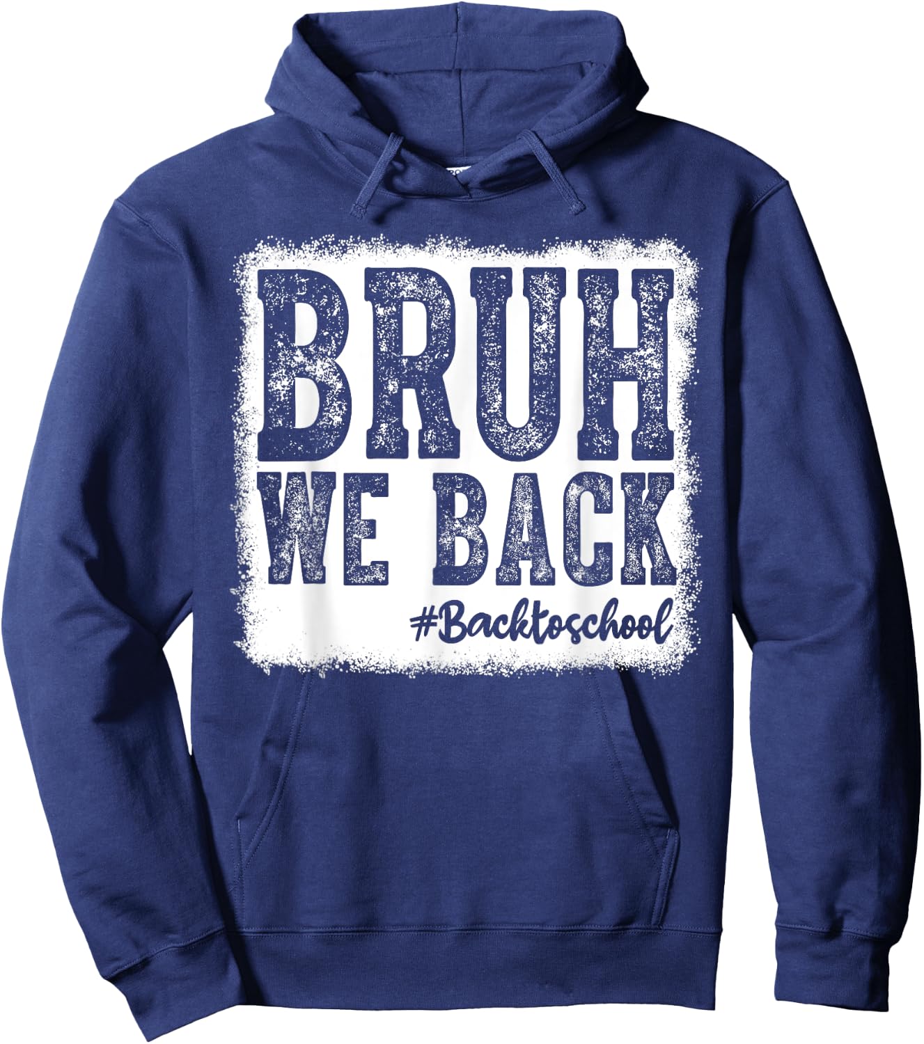 Retro Bruh We Back Saying Meme Back To School Boy Girls Kids Hoodie - Hoodie | Navy