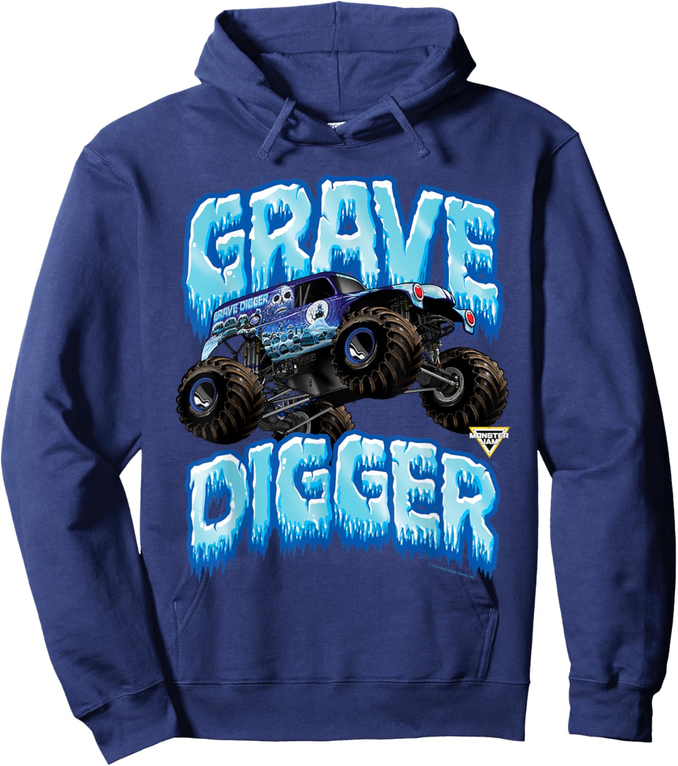 Monster Jam Grave Digger Ice Cold Monster Truck Hoodie - Hoodie | Navy