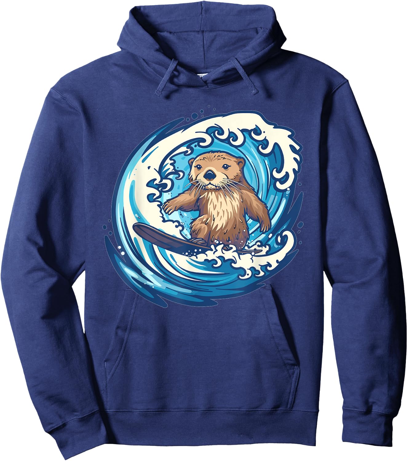 Cute Surfing Sea Otter Hoodie - Hoodie | Navy