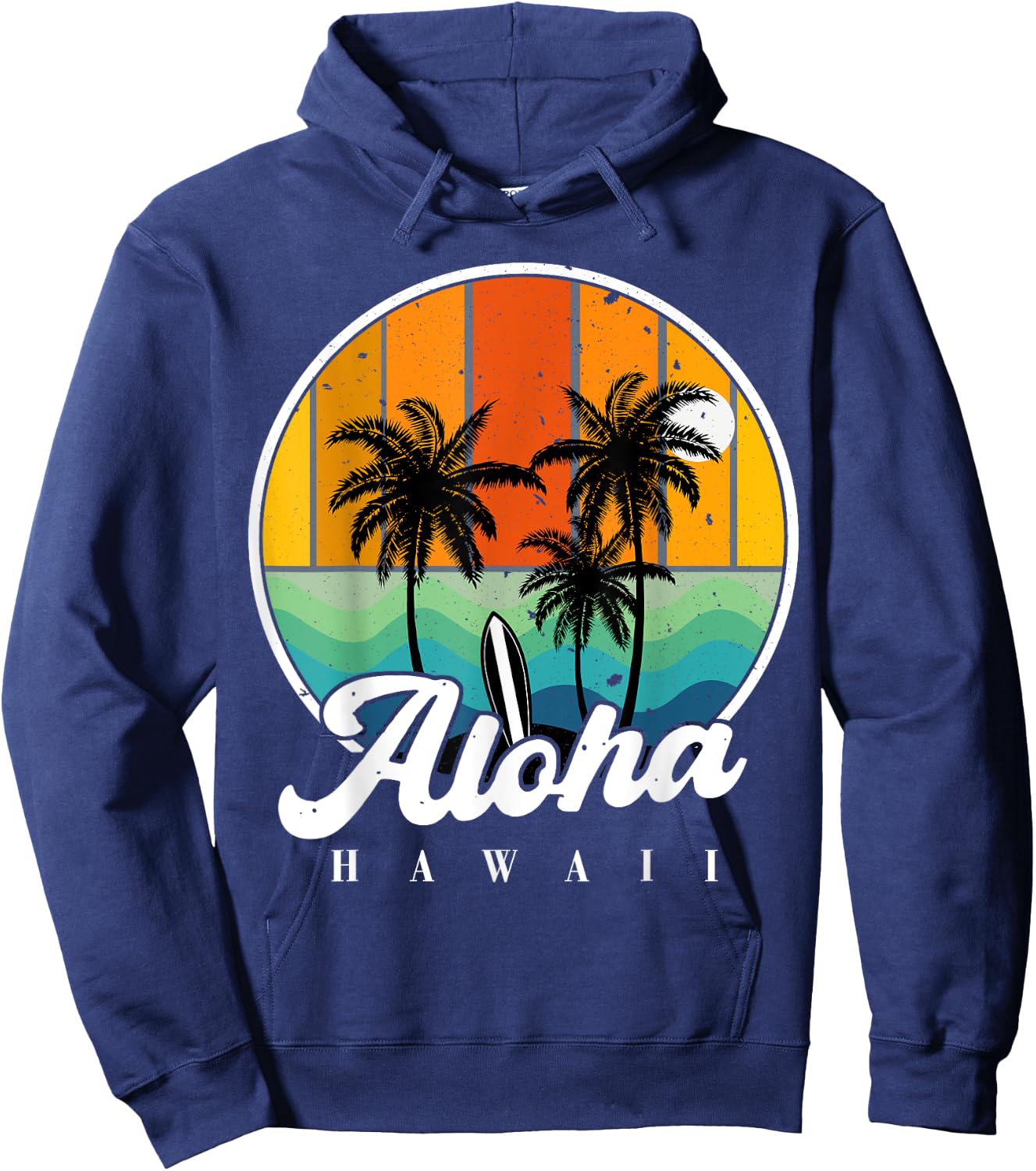 Aloha Hawaii Hawaiian-Shirt Palm Tree Beach Youth Boy Kids Hoodie - Hoodie | Navy