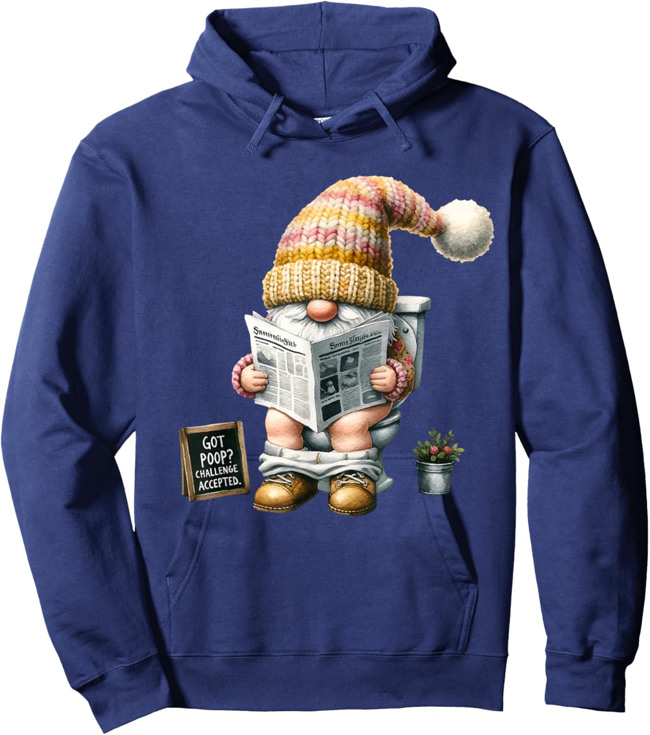 Poop Gnome Funny Retirement Gnome Dad Graphic Hoodie - Hoodie | Navy