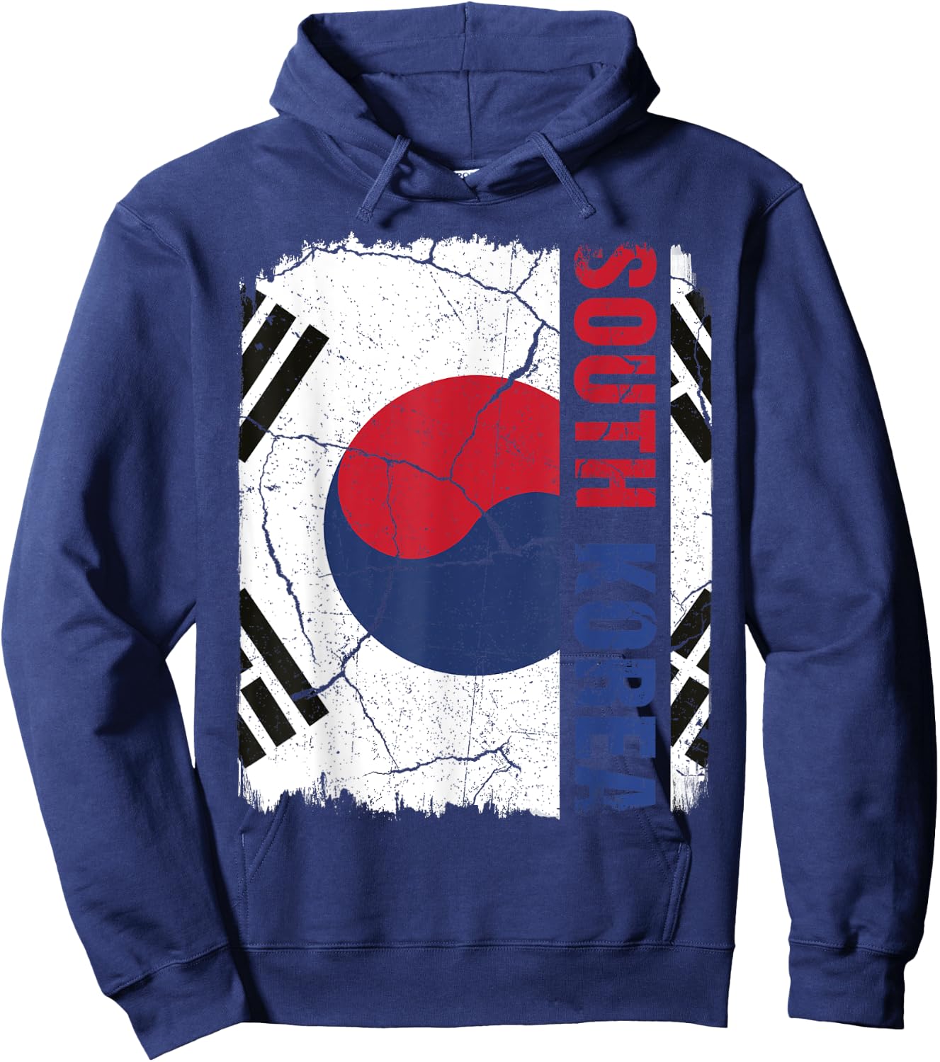 Vintage South Korean Flag South Korea Pride Roots Heritage Hoodie - Hoodie | Navy