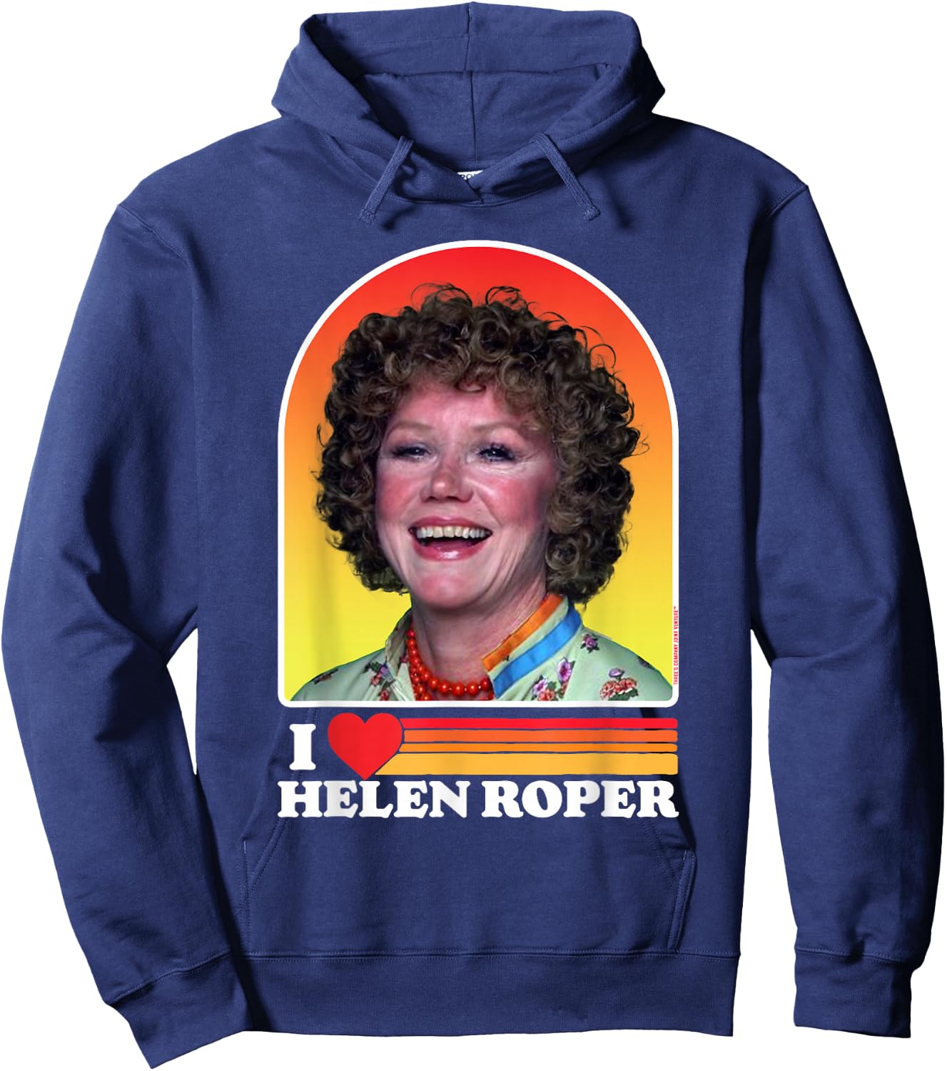 I Love Helen Roper Three's Company Mrs. Roper Retro Hoodie - Hoodie | Navy