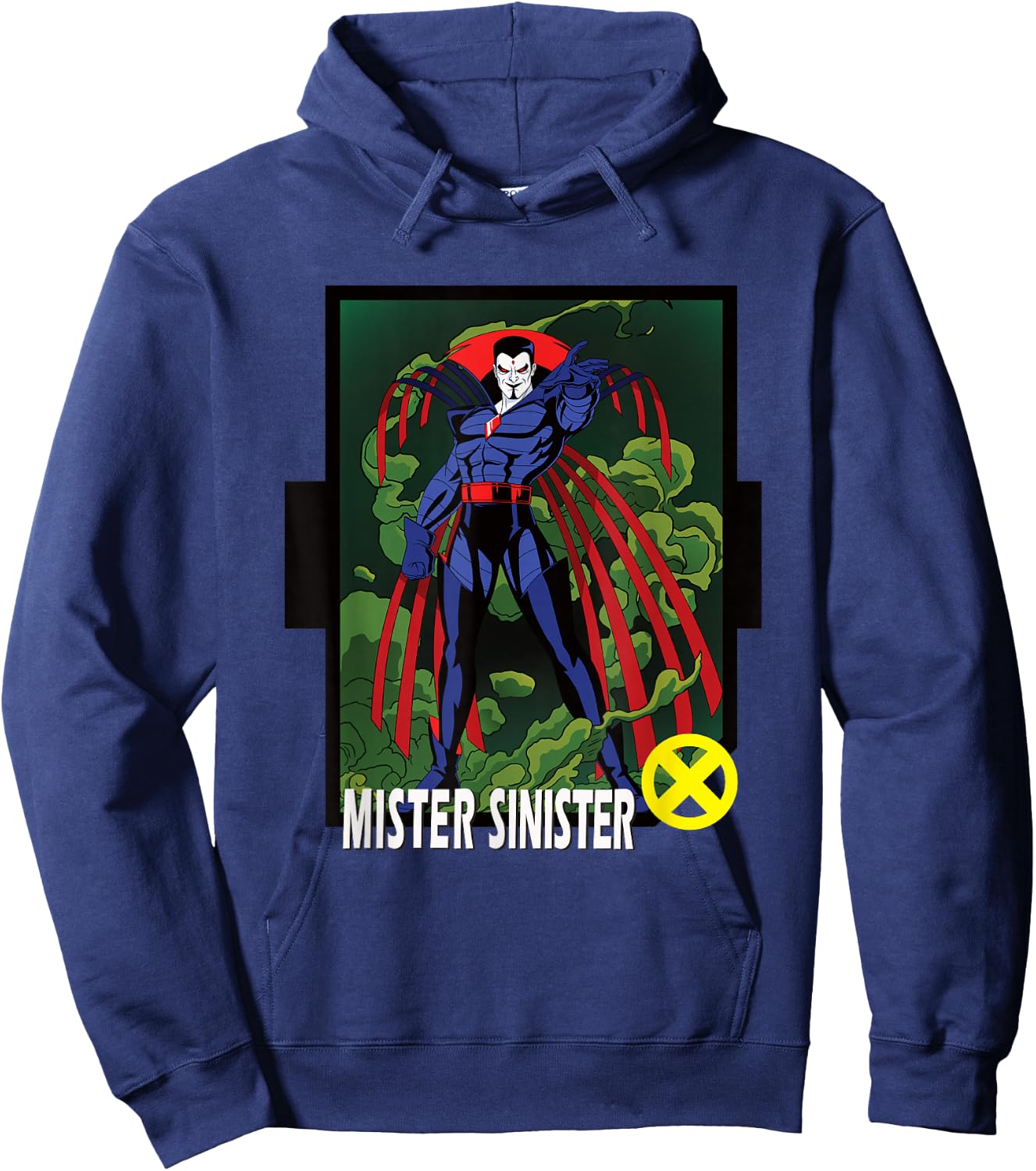Marvel X-Men '97 Classic Mr. Sinister Vintage Villain Panel Hoodie - Hoodie | Navy