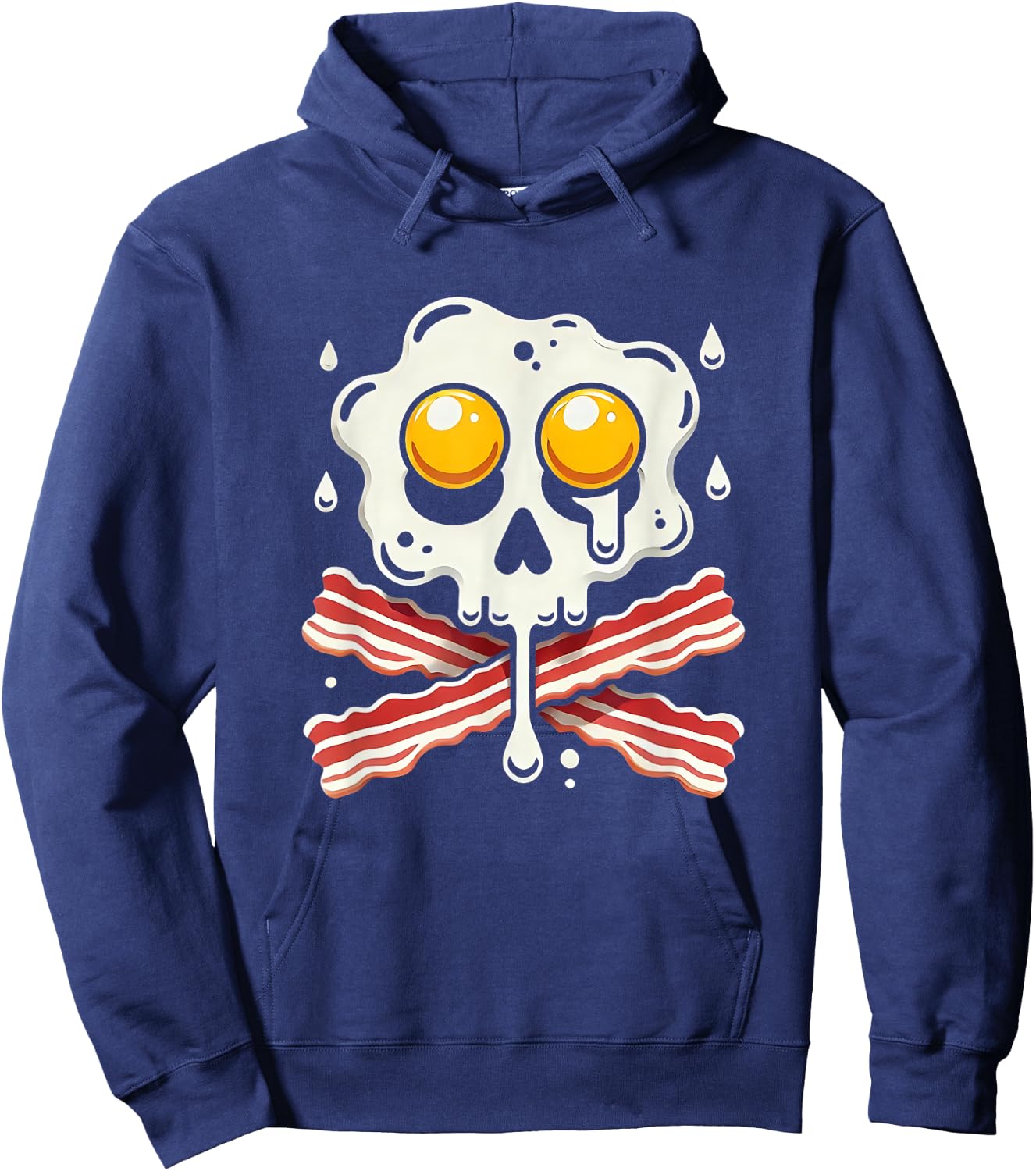 Egg Bacon Skull And Crossbones Food Art Hoodie - Hoodie | Navy