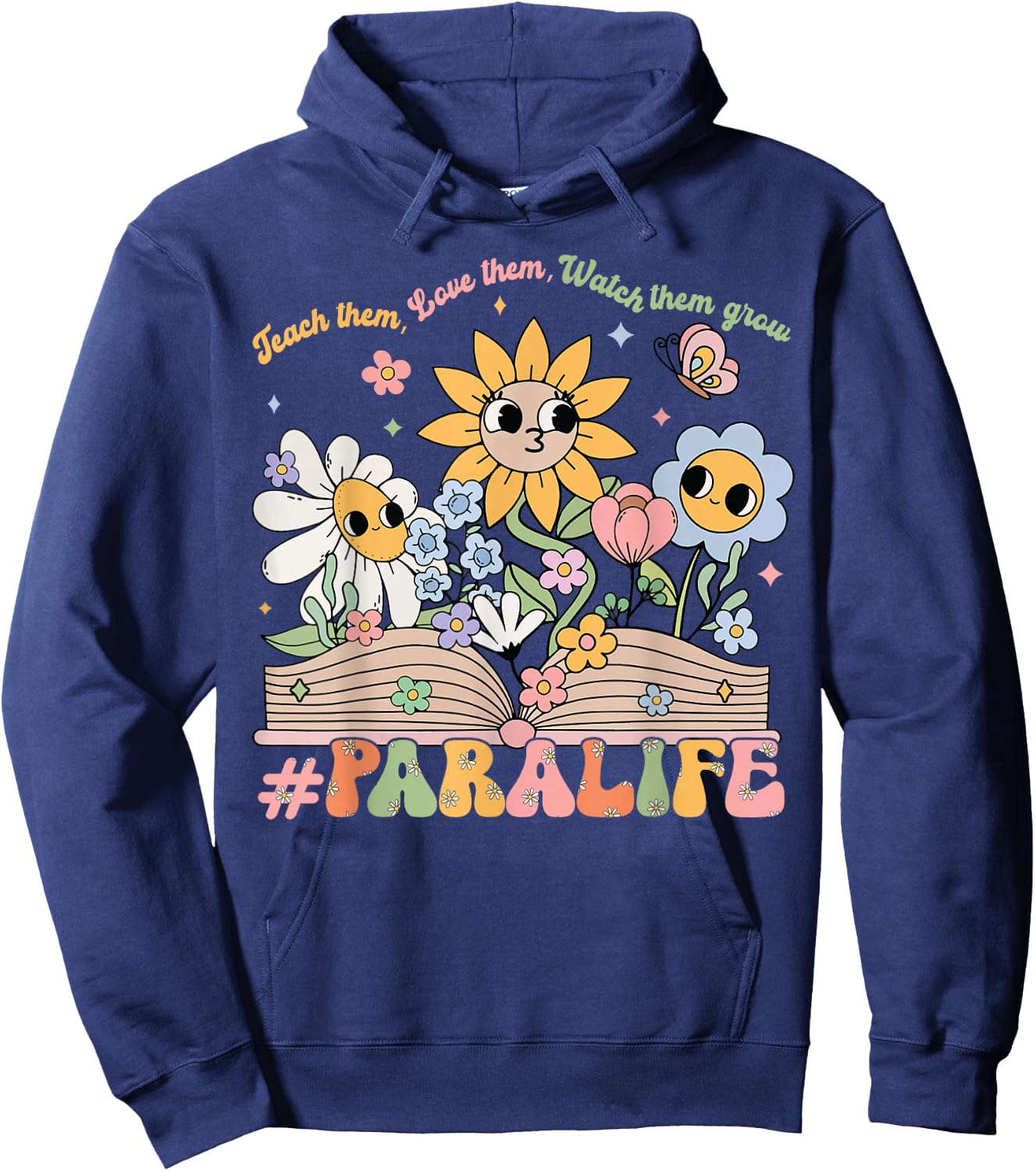 Paraprofessional para Life Flower Teacher Back to School Hoodie - Hoodie | Navy