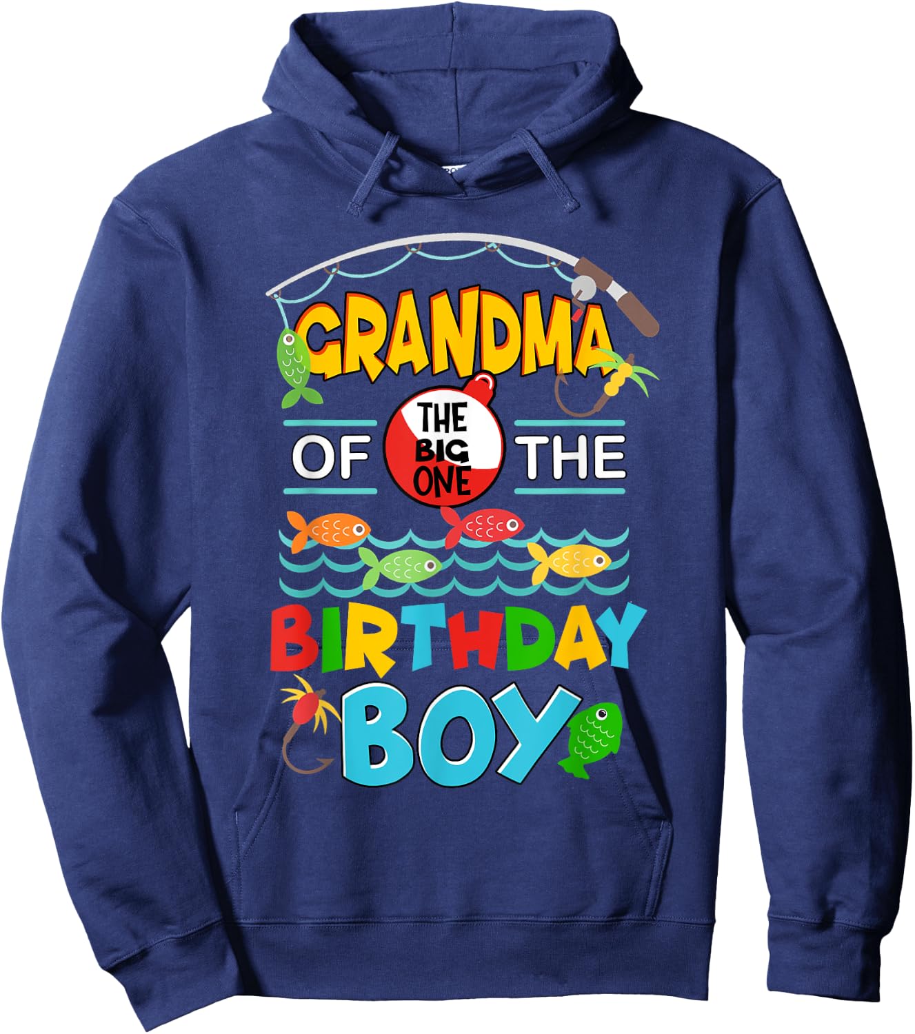 O Fish Ally One Birthday Outfit Grandma Of The Birthday Boy Hoodie - Hoodie | Navy