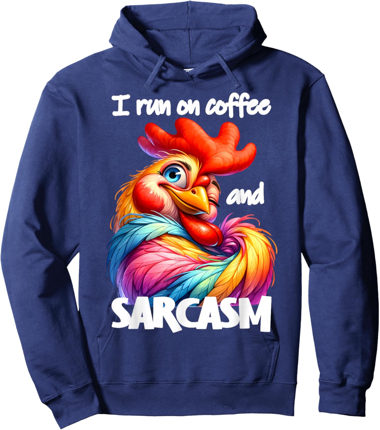 I Run on Coffee and Sarcasm Hoodie - Hoodie | Navy