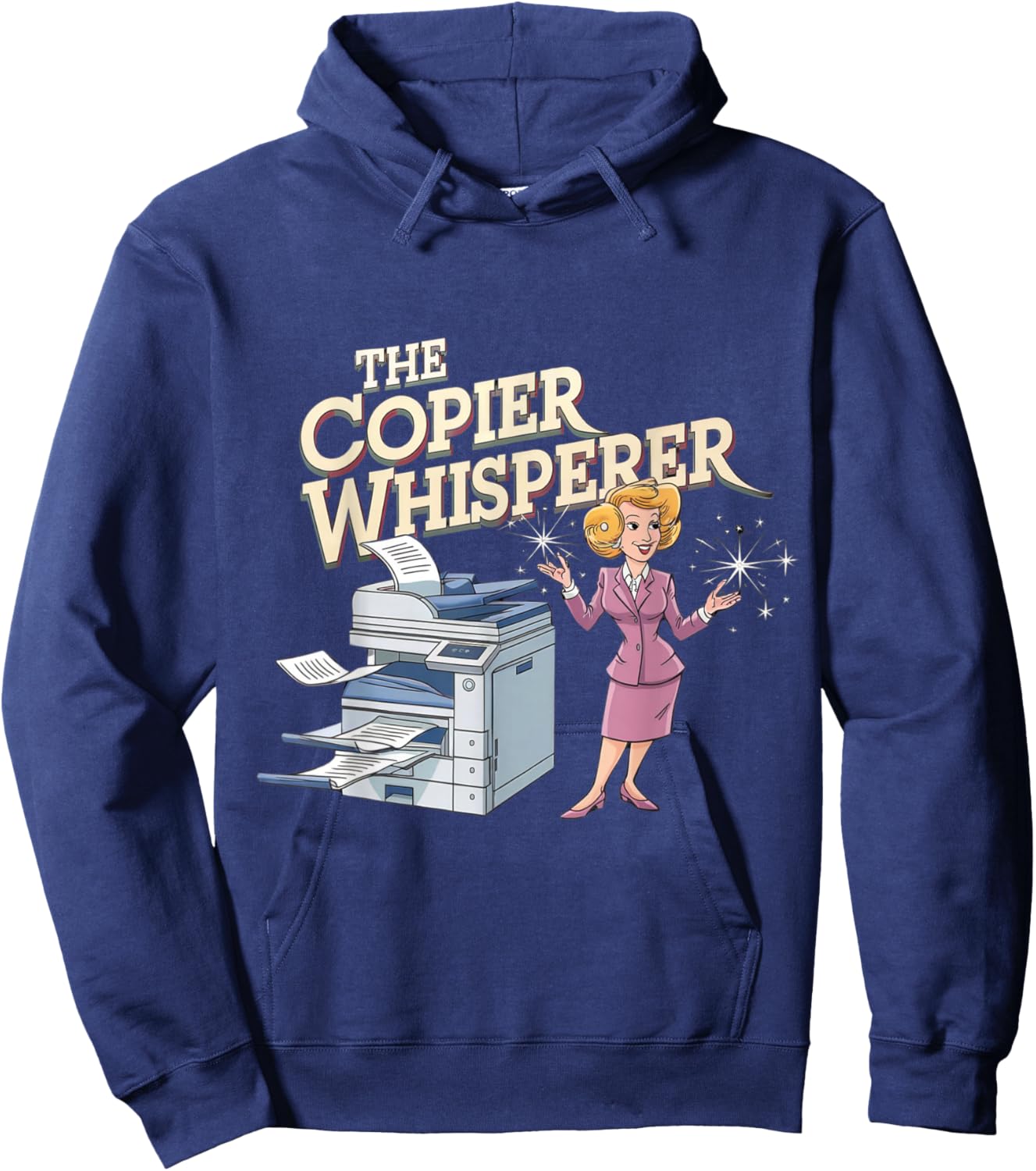The copier whisperer funny office joke haywire retro cartoon Hoodie - Hoodie | Navy