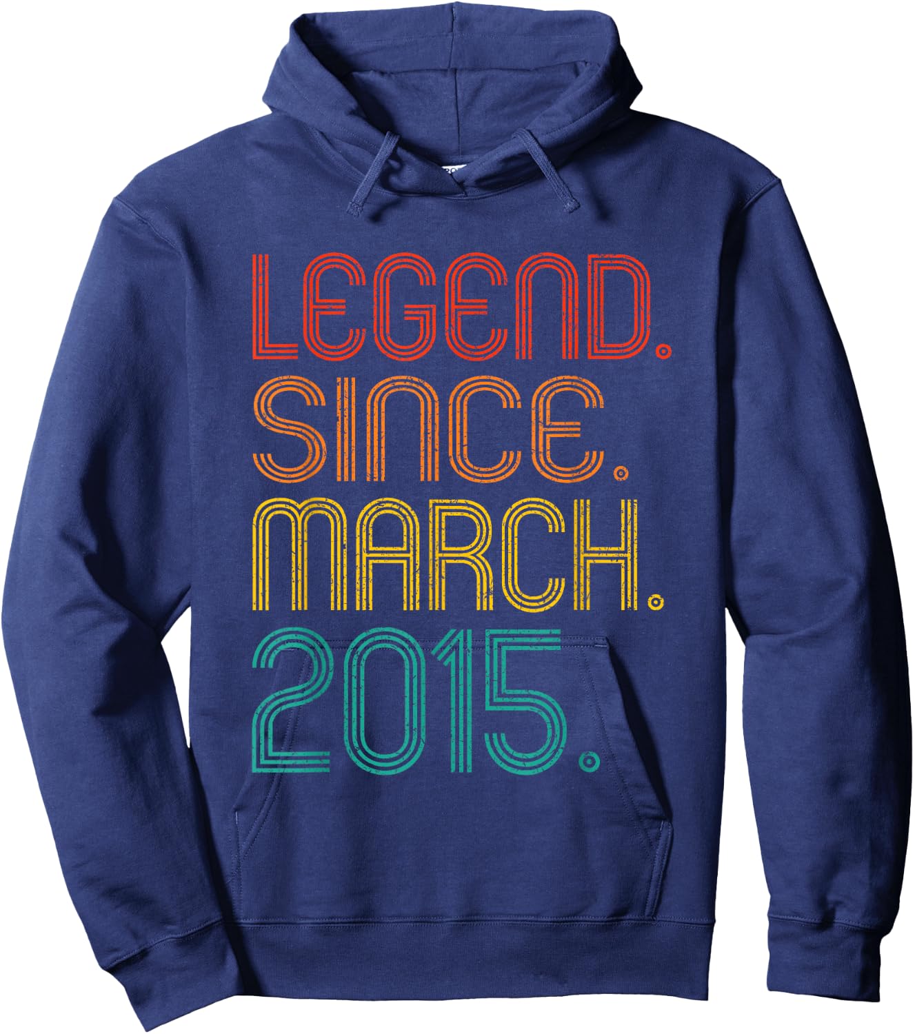 Legend Since March 2015 Birthday Idea 2015 Men Women Vintage Hoodie - Hoodie | Navy