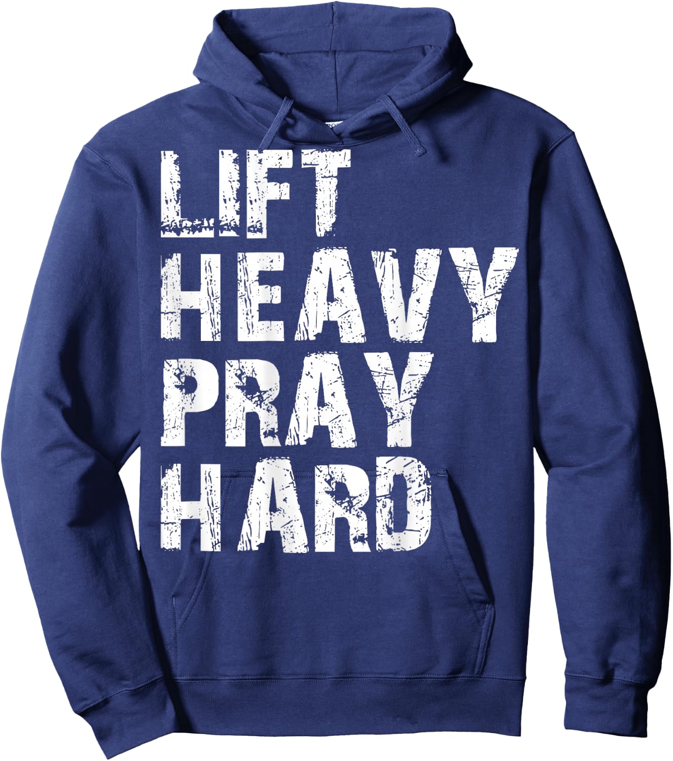 Lift Heavy Pray Hard, Gym Christian Gift Christian , Small, Black Hoodie - Hoodie | Navy