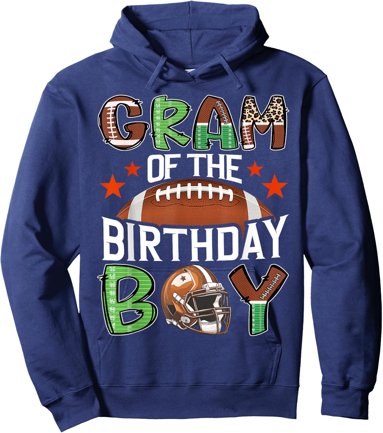 Gram Of The Birthday Boy Game Day Football Hoodie - Hoodie | Navy