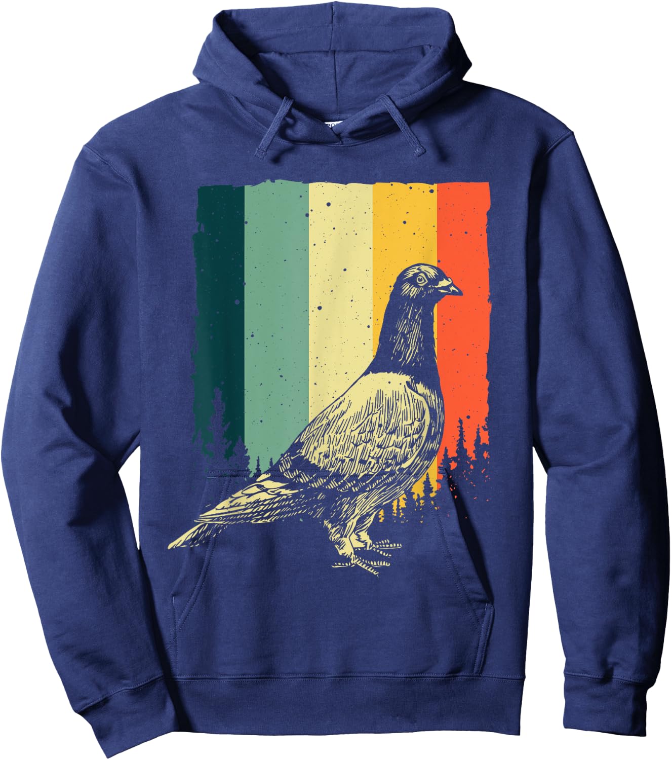 Cute Pigeon Art Women Domestic Homing Pigeon Lovers Hoodie - Hoodie | Navy
