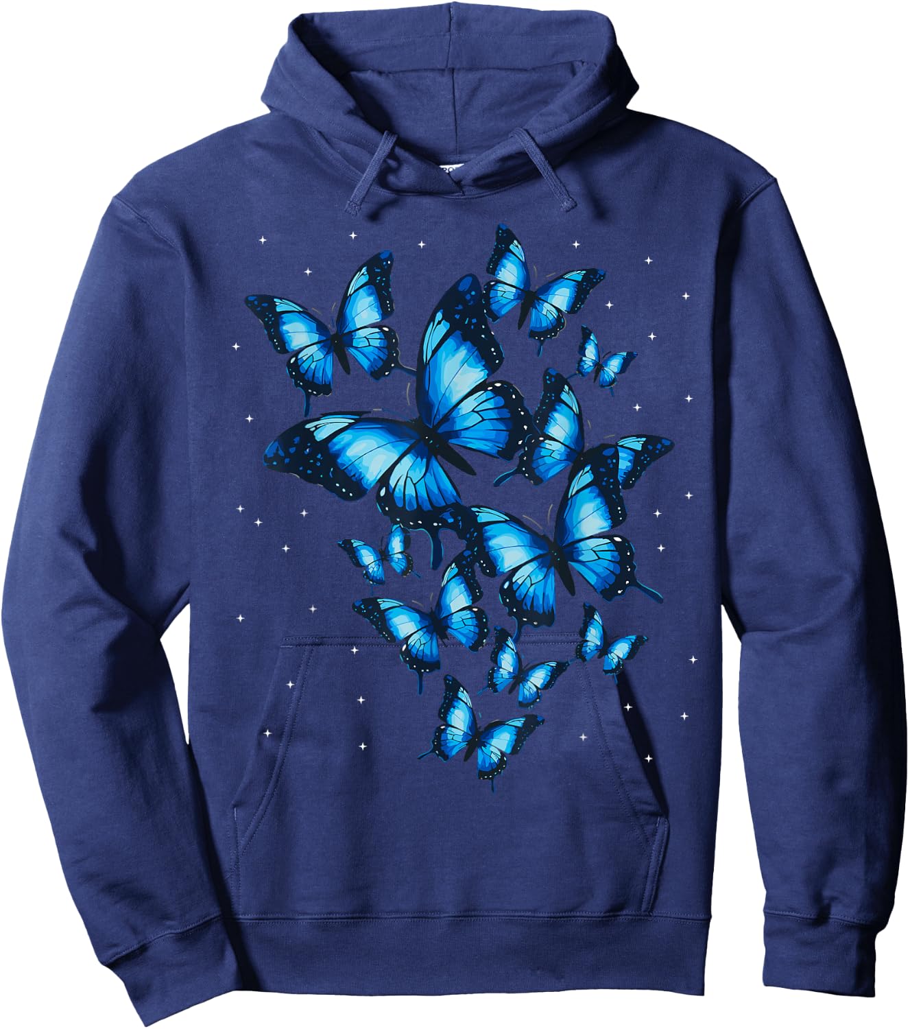 Blue Butterfly Art Beautiful Butterflies Hoodie - Hoodie | Navy