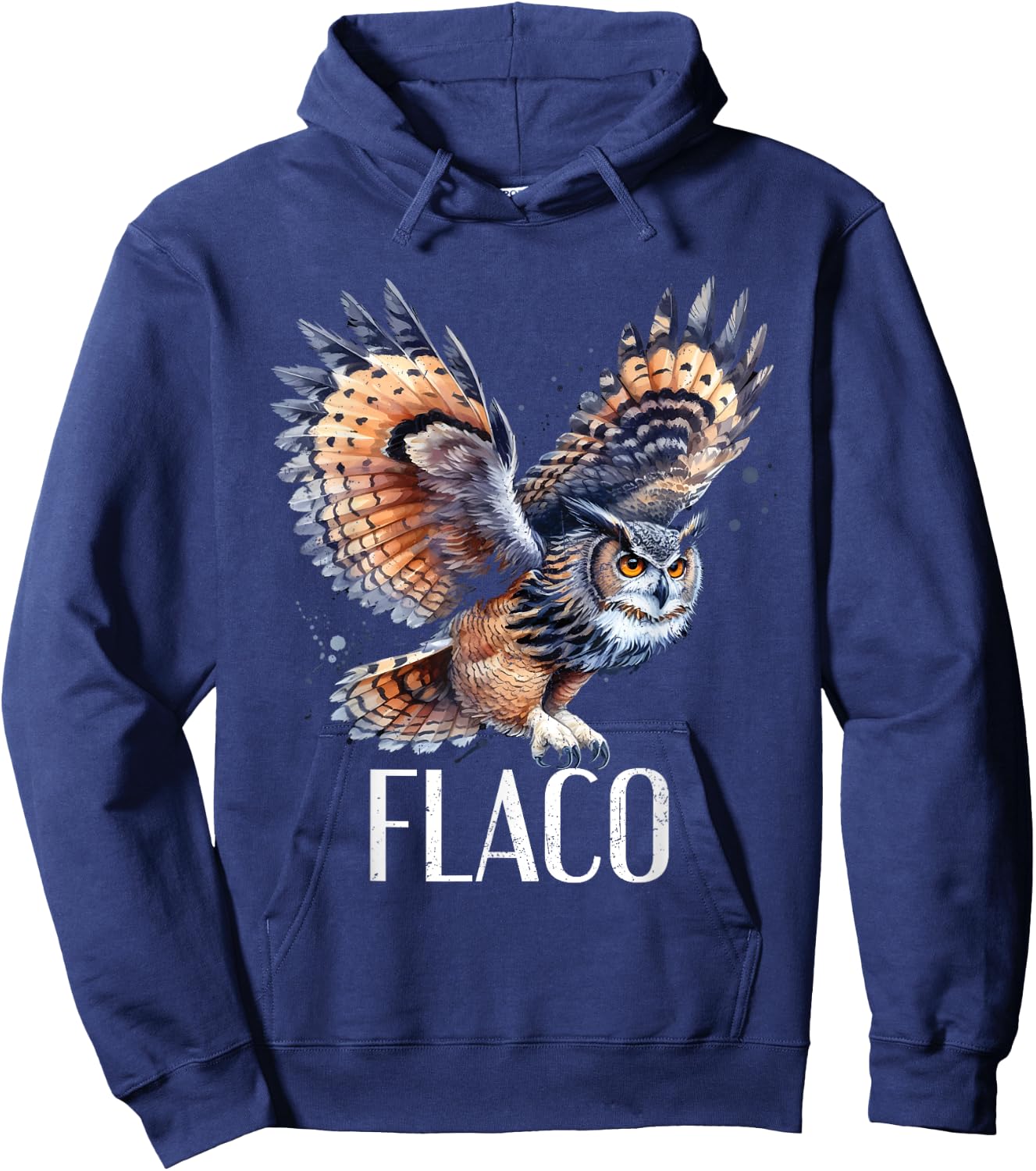 Flaco The Owl Eurasian Eagle Owls Distressed Hoodie - Hoodie | Navy