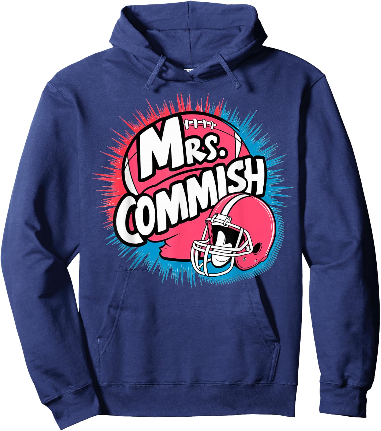 Mrs. Commish Fantasy Football Commissioner Wife Spouse Hoodie - Hoodie | Navy