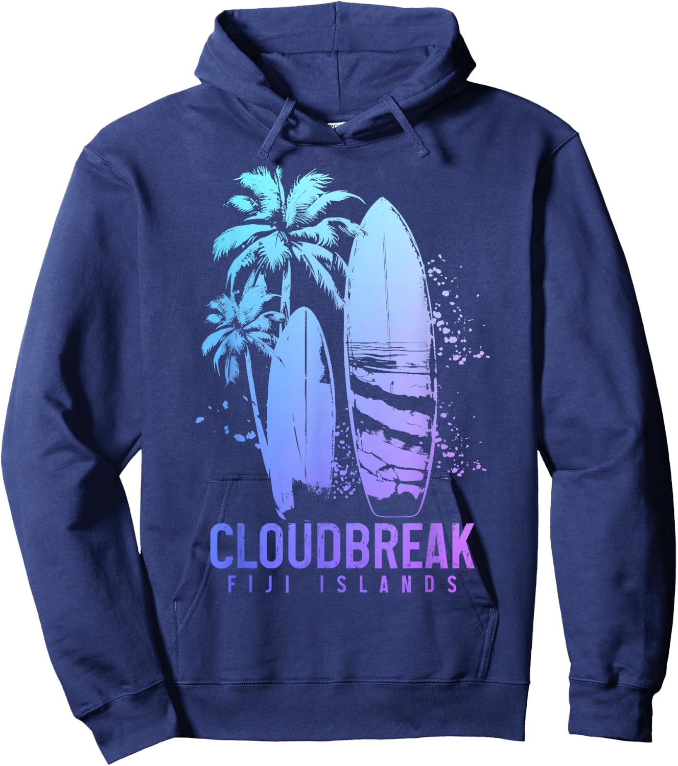 Cloudbreak Fiji Islands Surf Vintage Surfer Hoodie - Hoodie | Navy
