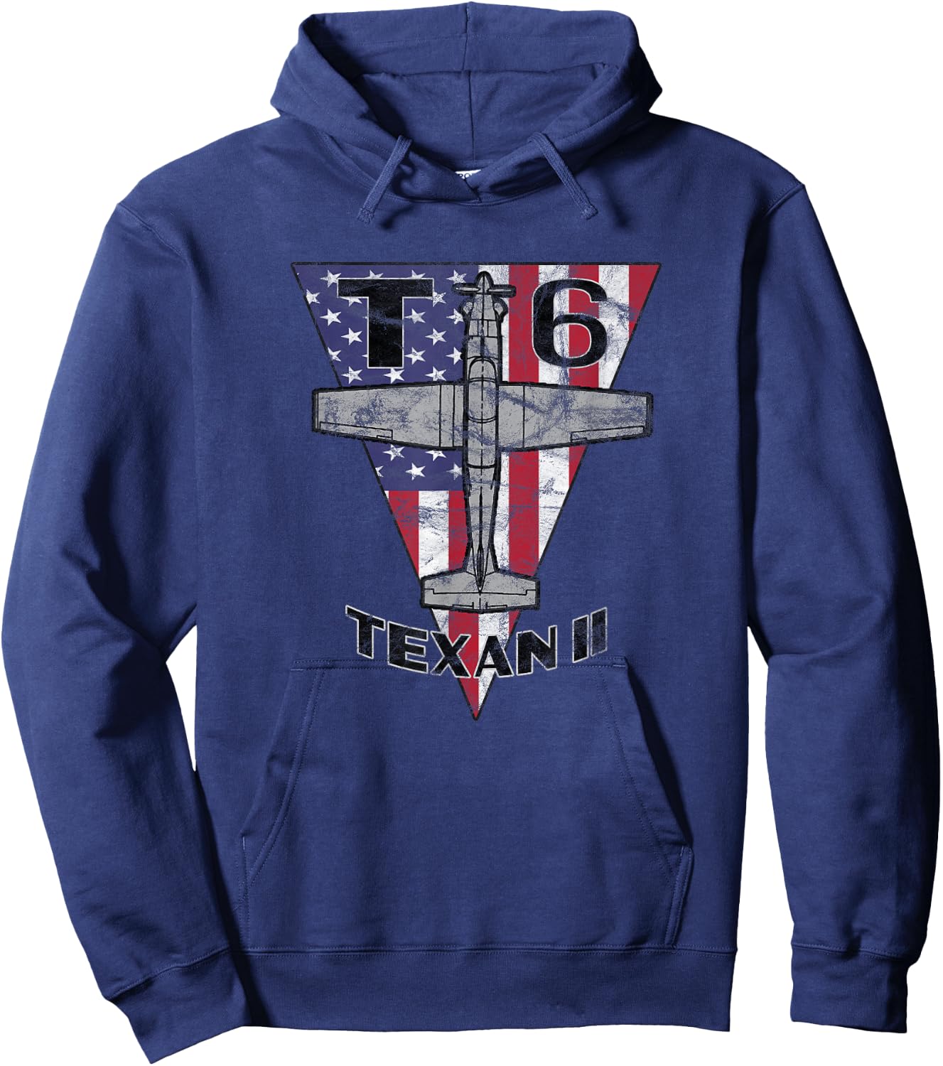 T-6 Texan II Military Flight Training Aircraft Vintage Hoodie - Hoodie | Navy