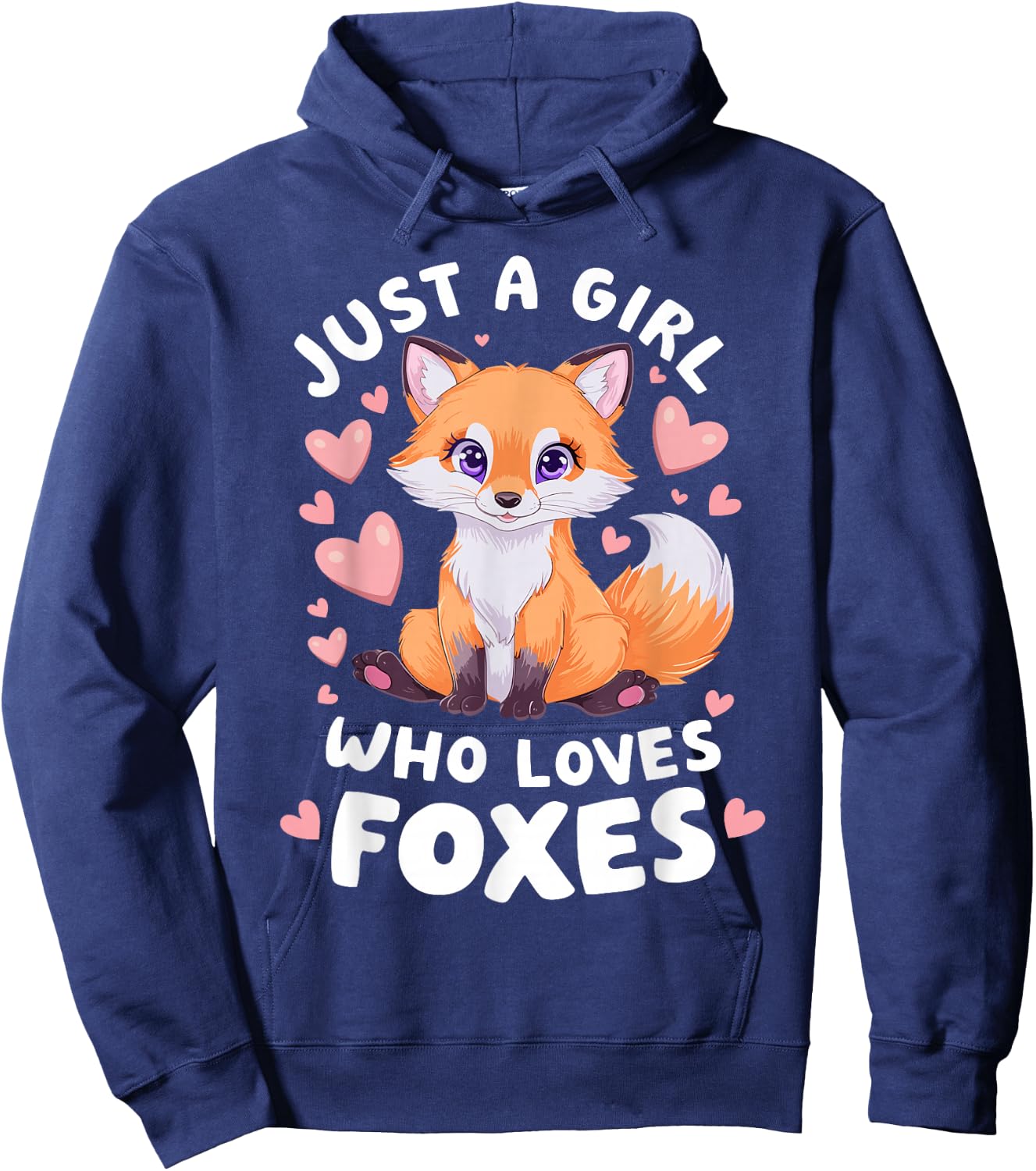 Cute Fox Just a Girl Who Loves Foxes Hoodie - Hoodie | Navy
