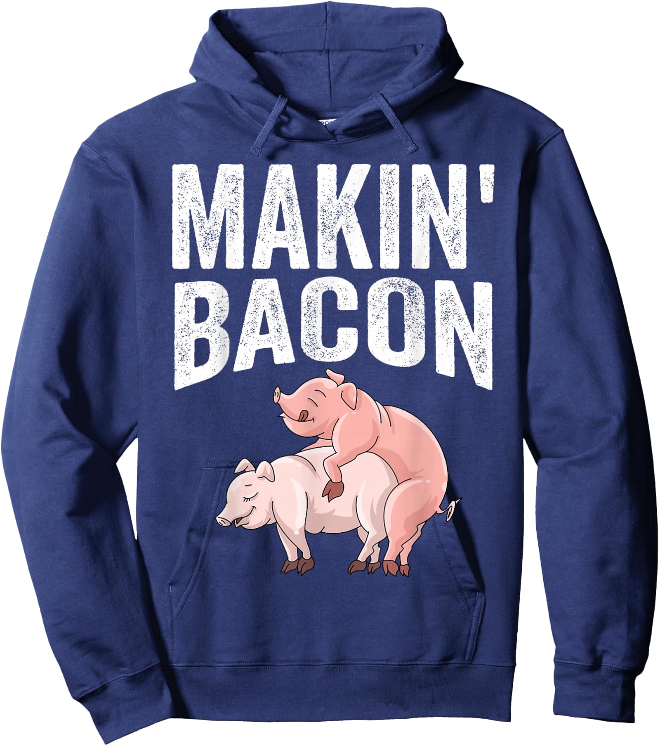 Funny Making Bacon Gift Women Cool Pig Bacon Joke Hoodie - Hoodie | Navy