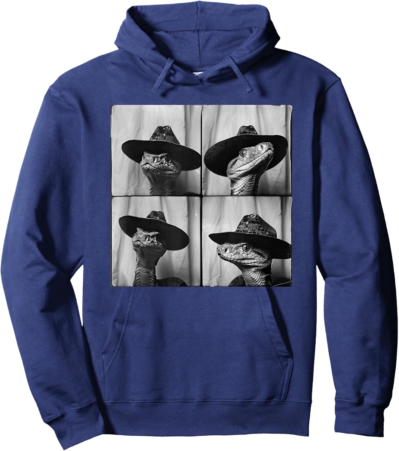 Snake in Cowboy Hat Funny Animal Photobooth Snake Owner Hoodie - Hoodie | Navy