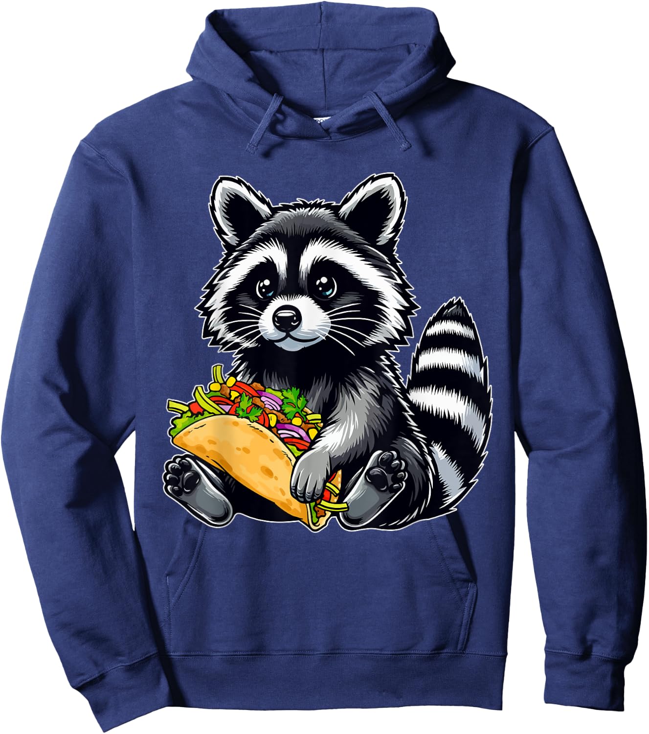 Raccoon Holding Taco Matching Zoo Animal Food Lover Kids Hoodie - Hoodie | Navy