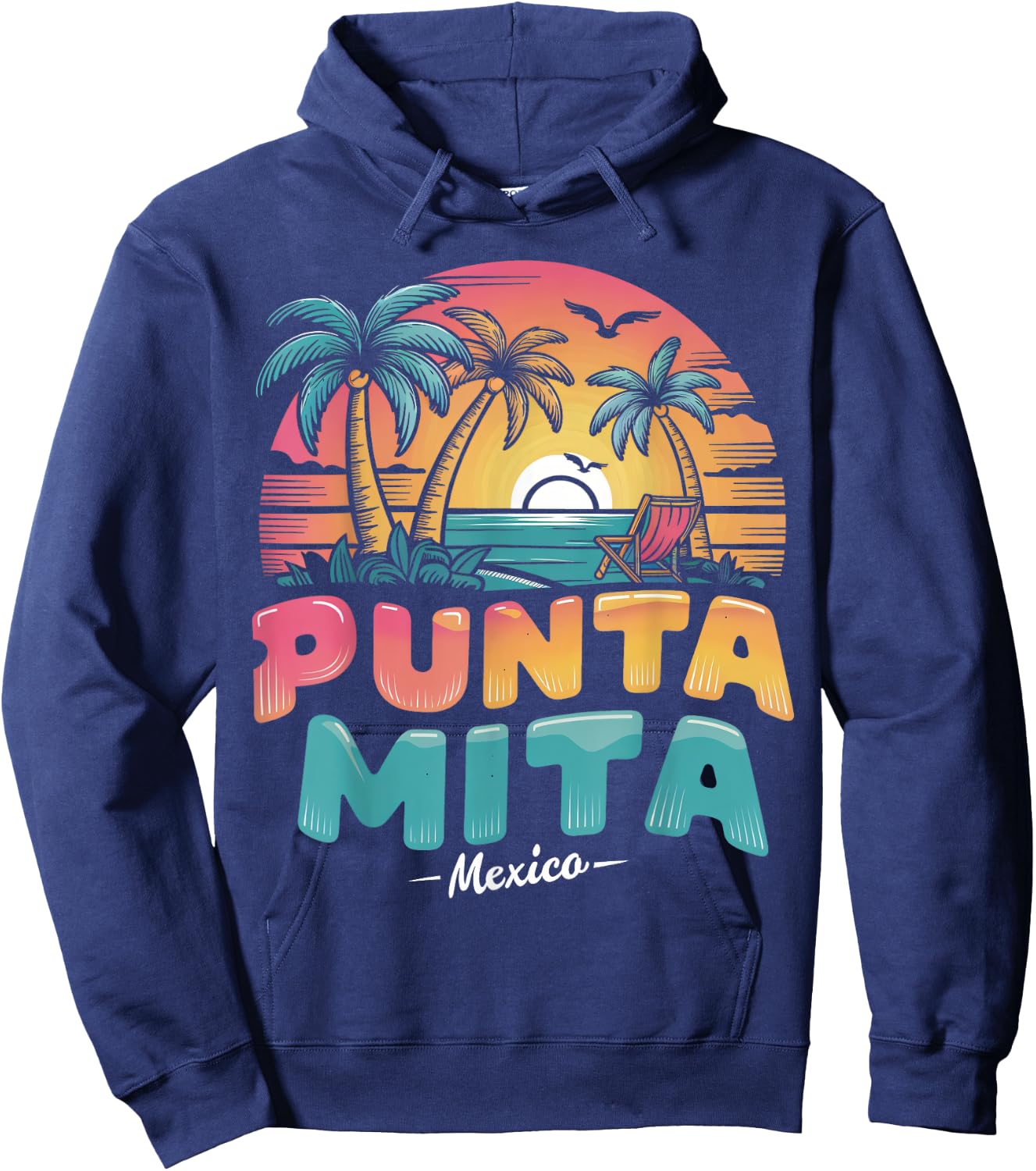Punta Mita Mexico Tropical Sunset beach Souvenir Vacation Men Women Kids Hoodie - Hoodie | Navy