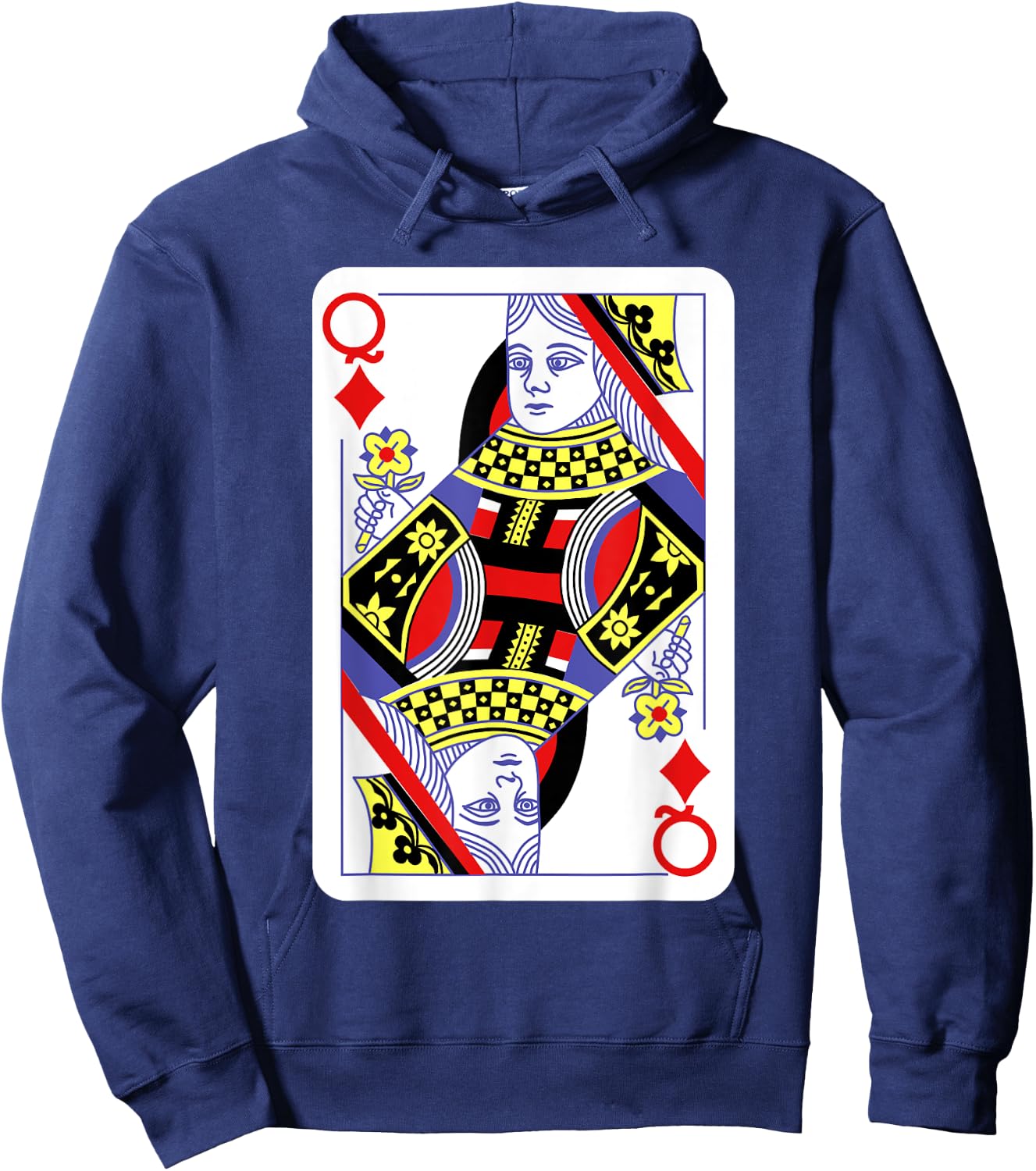 Queen Of Diamonds Playing Cards Halloween Costume Casino Hoodie - Hoodie | Navy