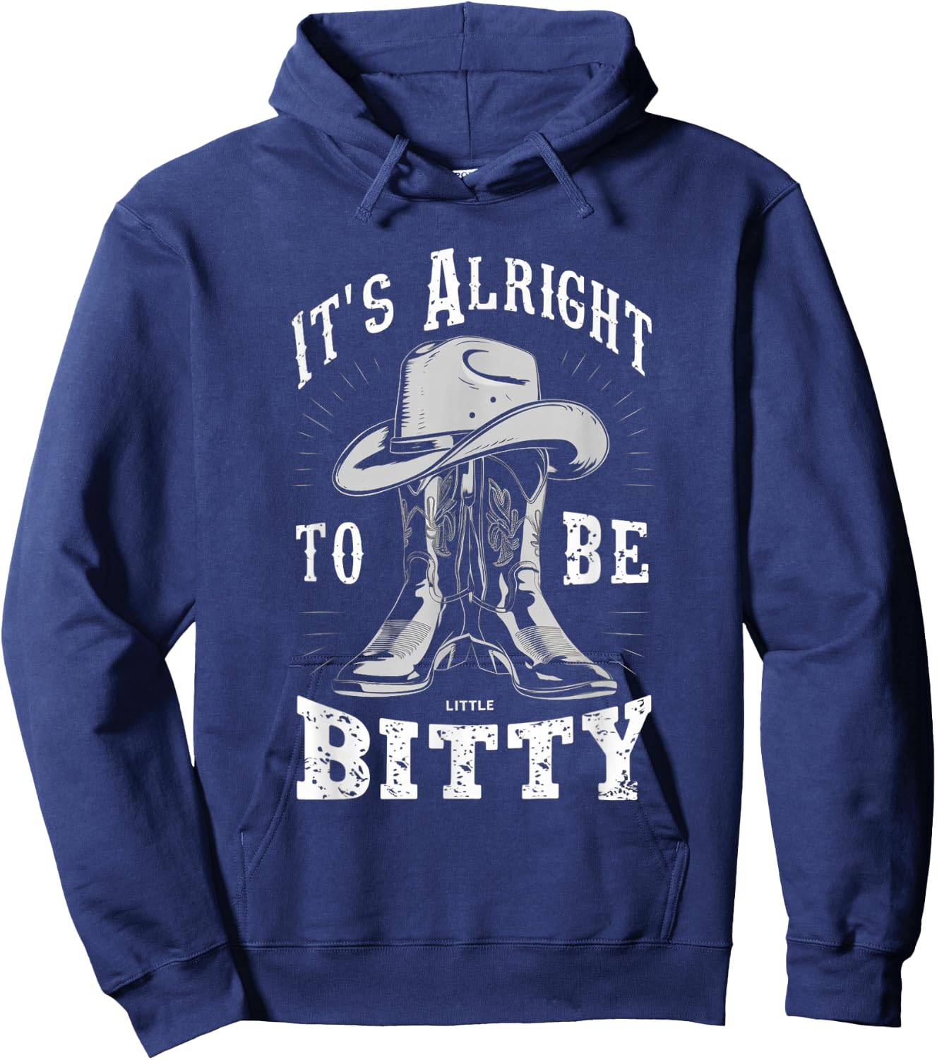 It's Alright To Be Little Bitty Retro Country Music Toddler Hoodie - Hoodie | Navy