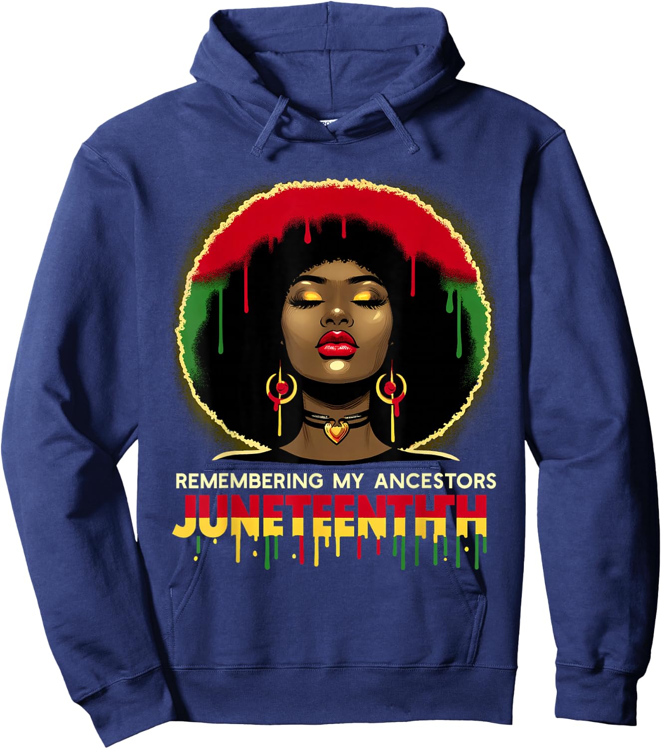Juneteenth Remembering My Ancestors Black Women Girl History Hoodie - Hoodie | Navy