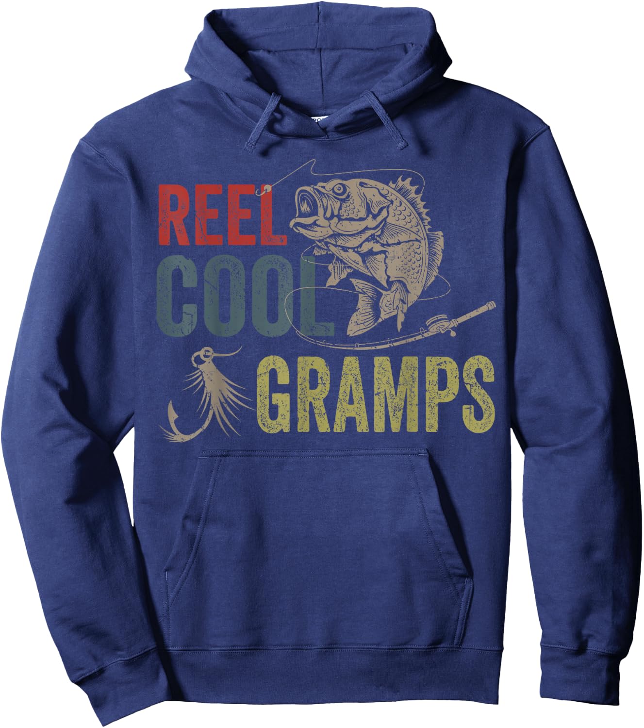 Reel Cool Gramps Fishing Father's Day Gift Hoodie - Hoodie | Navy
