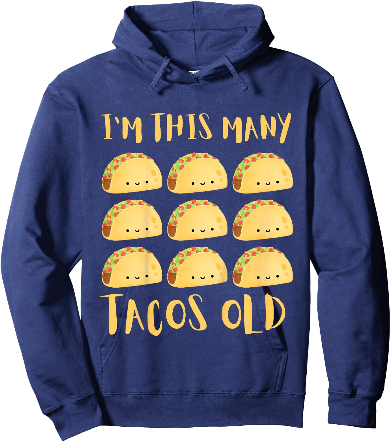 Kids I'm This Many Tacos Old - 9th Birthday 9 Years Old Bday Hoodie - Hoodie | Navy