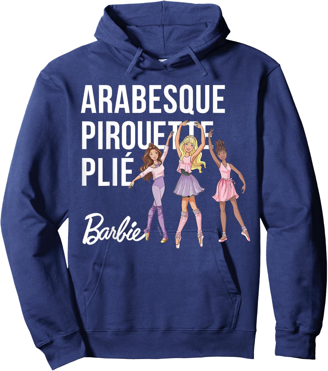 Barbie - Barbie Ballet Arabesque, Pirouette, Plié Hoodie - Hoodie | Navy