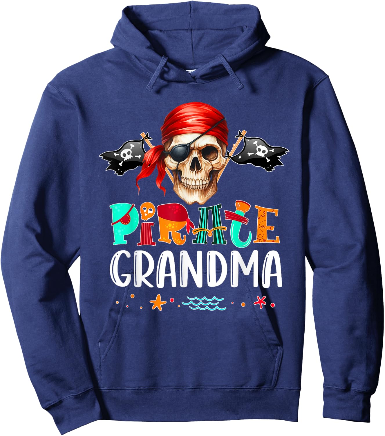 Pirate Grandma Funny Birthday Pirate Day Family Matching Hoodie - Hoodie | Navy