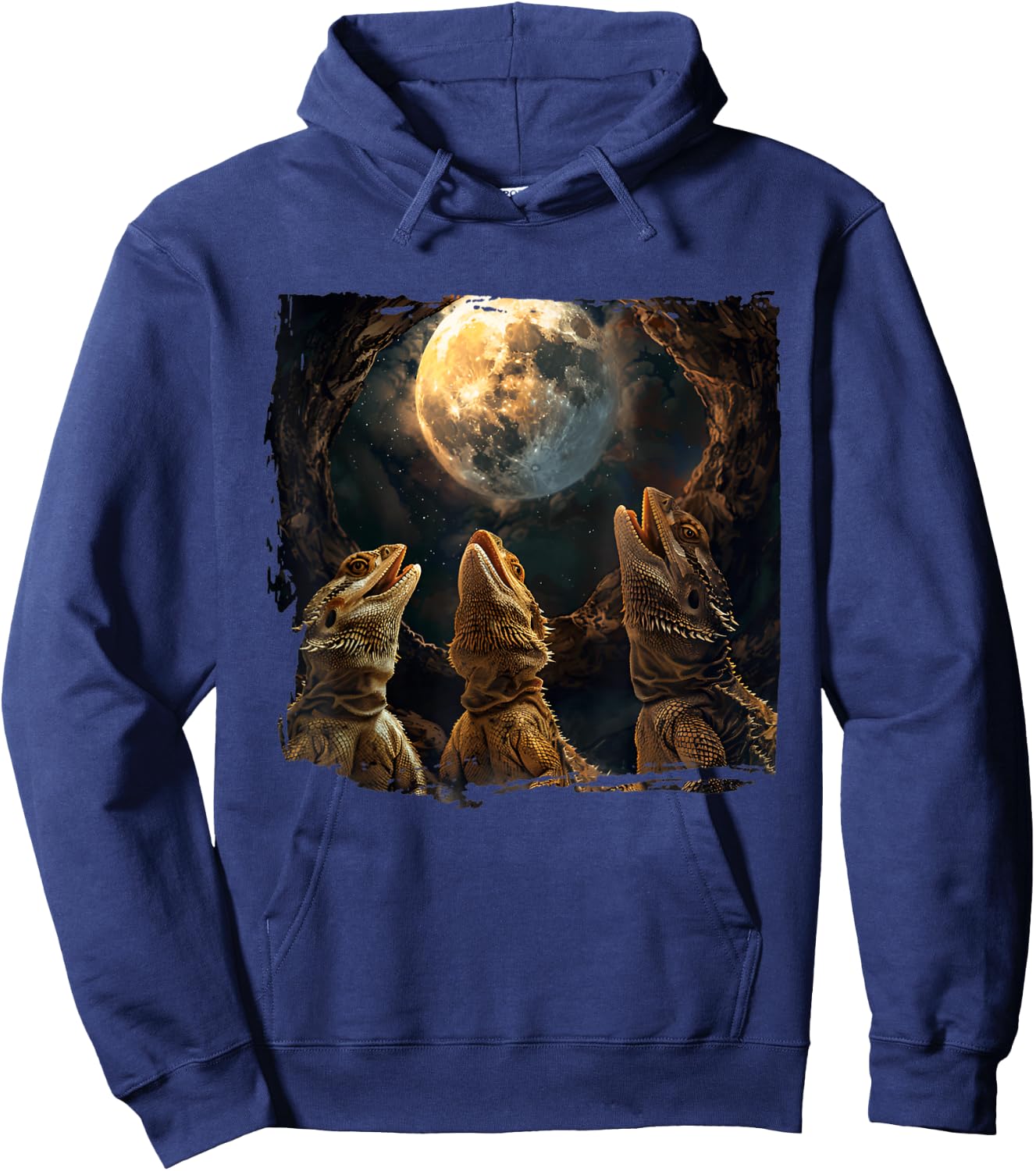 Bearded Dragons Howl At Moon Bearded Dragons Owner Hoodie - Hoodie | Navy