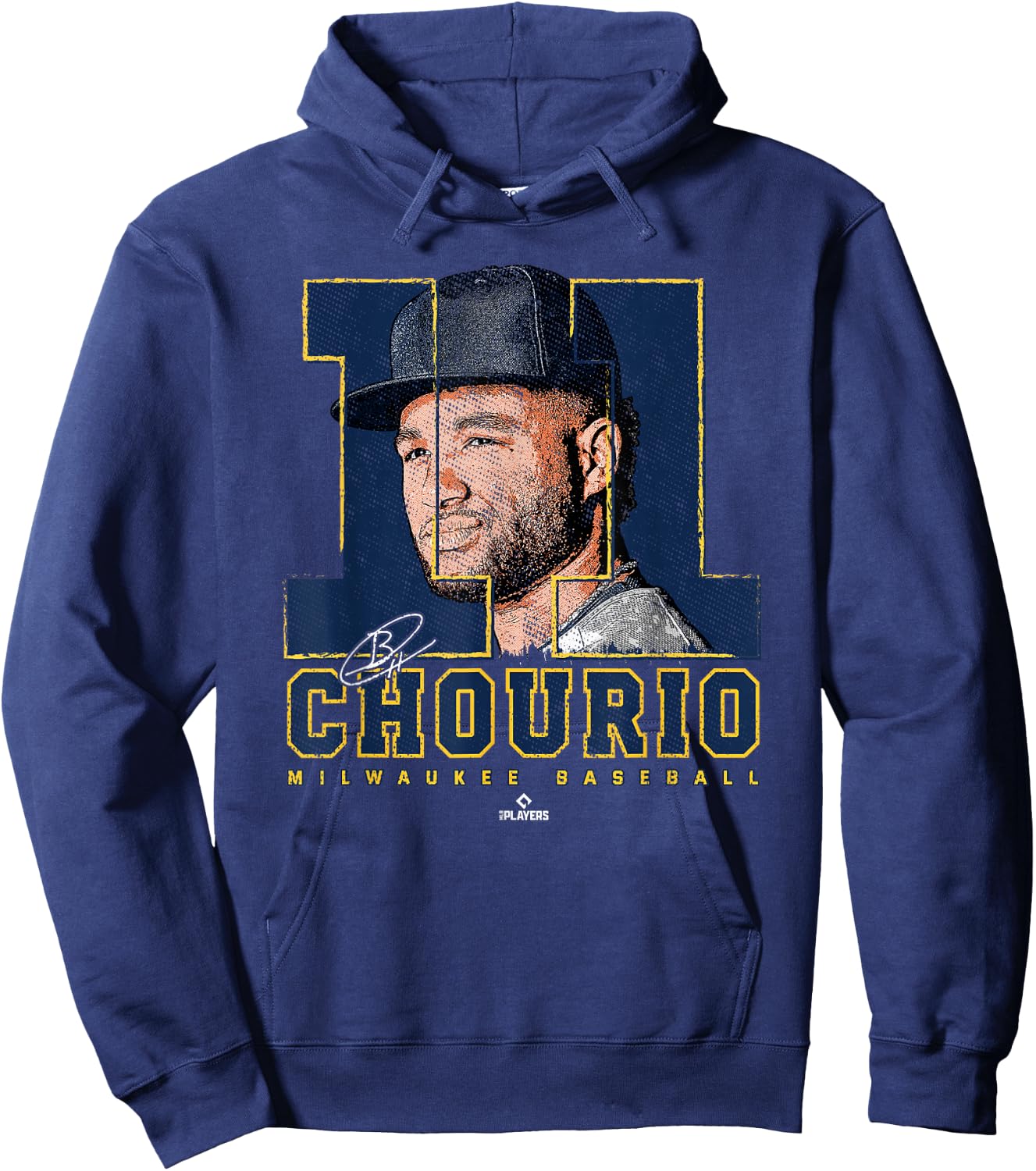 Silhouette Jackson Chourio Milwaukee MLBPA Hoodie - Hoodie | Navy