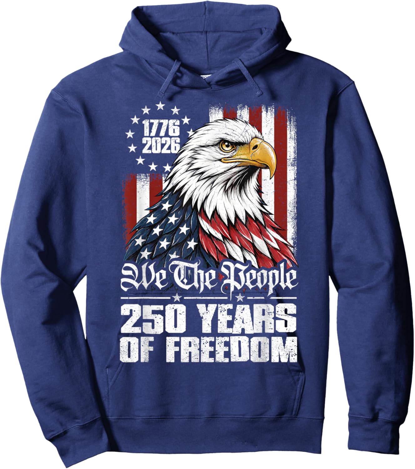 250 Years Eagle American Flag 250th Anniversary 4th of July Hoodie - Hoodie | Navy