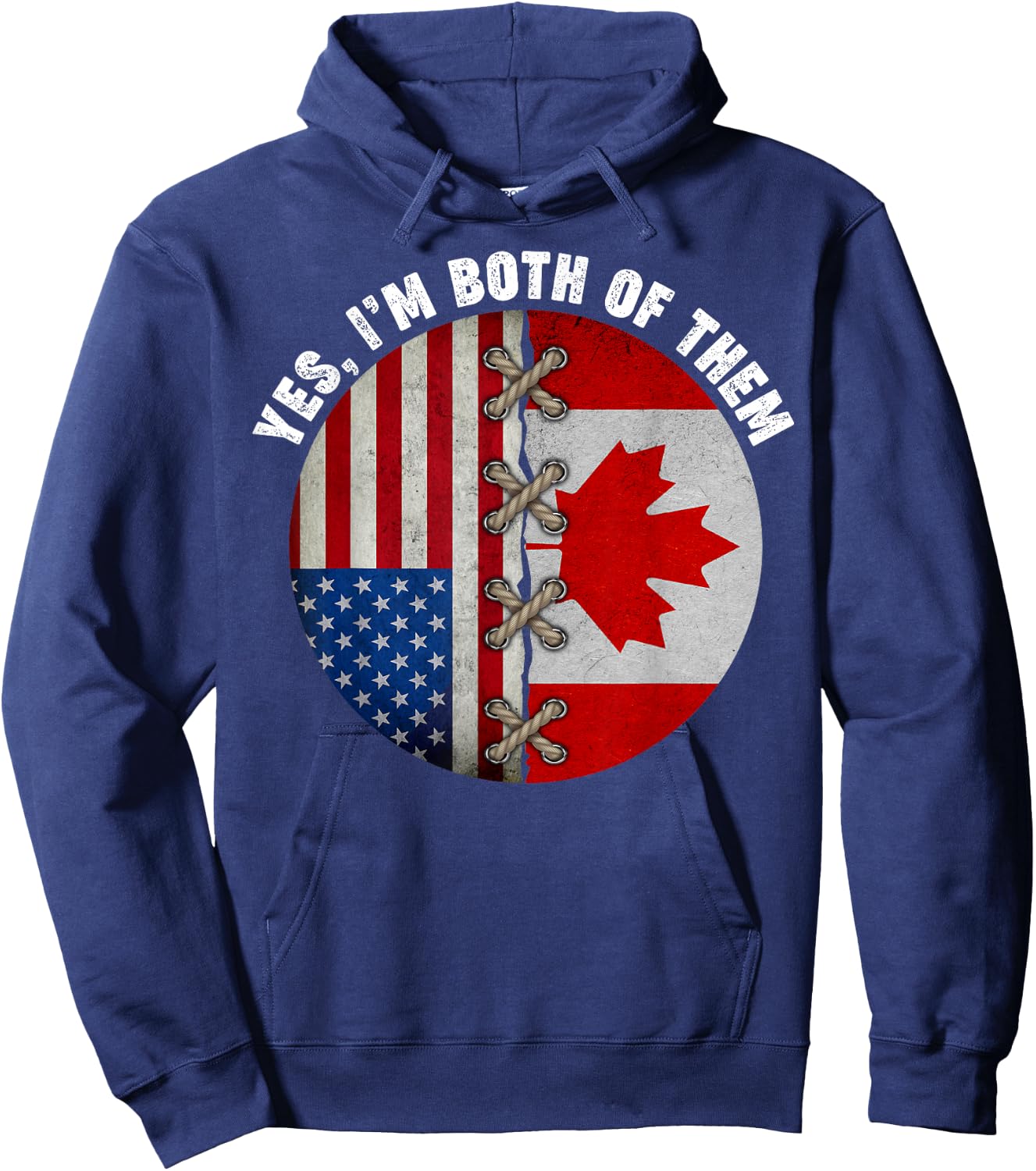 Yes I'm Both Of Them Maple Leaf Canadian Canada Day Hoodie - Hoodie | Navy