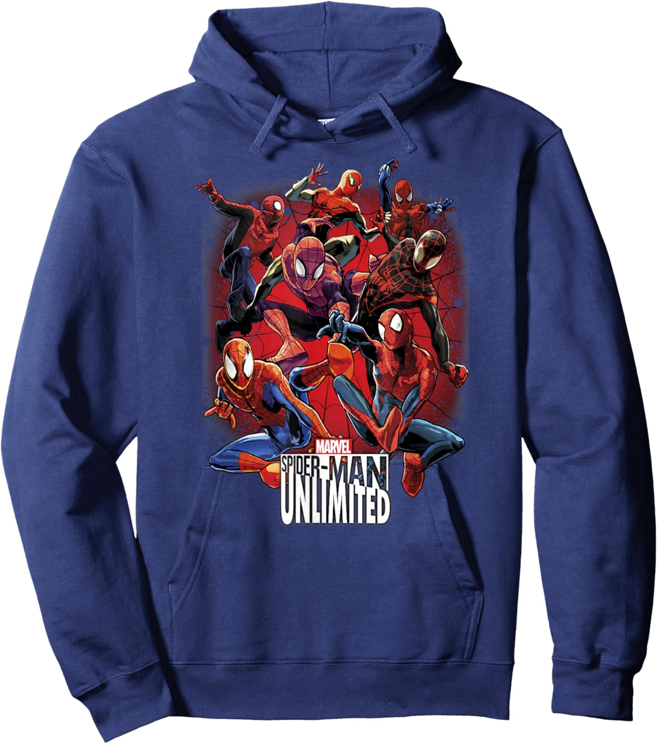 Marvel Spider-Man Unlimited Group Shot Graphic Hoodie - Hoodie | Navy