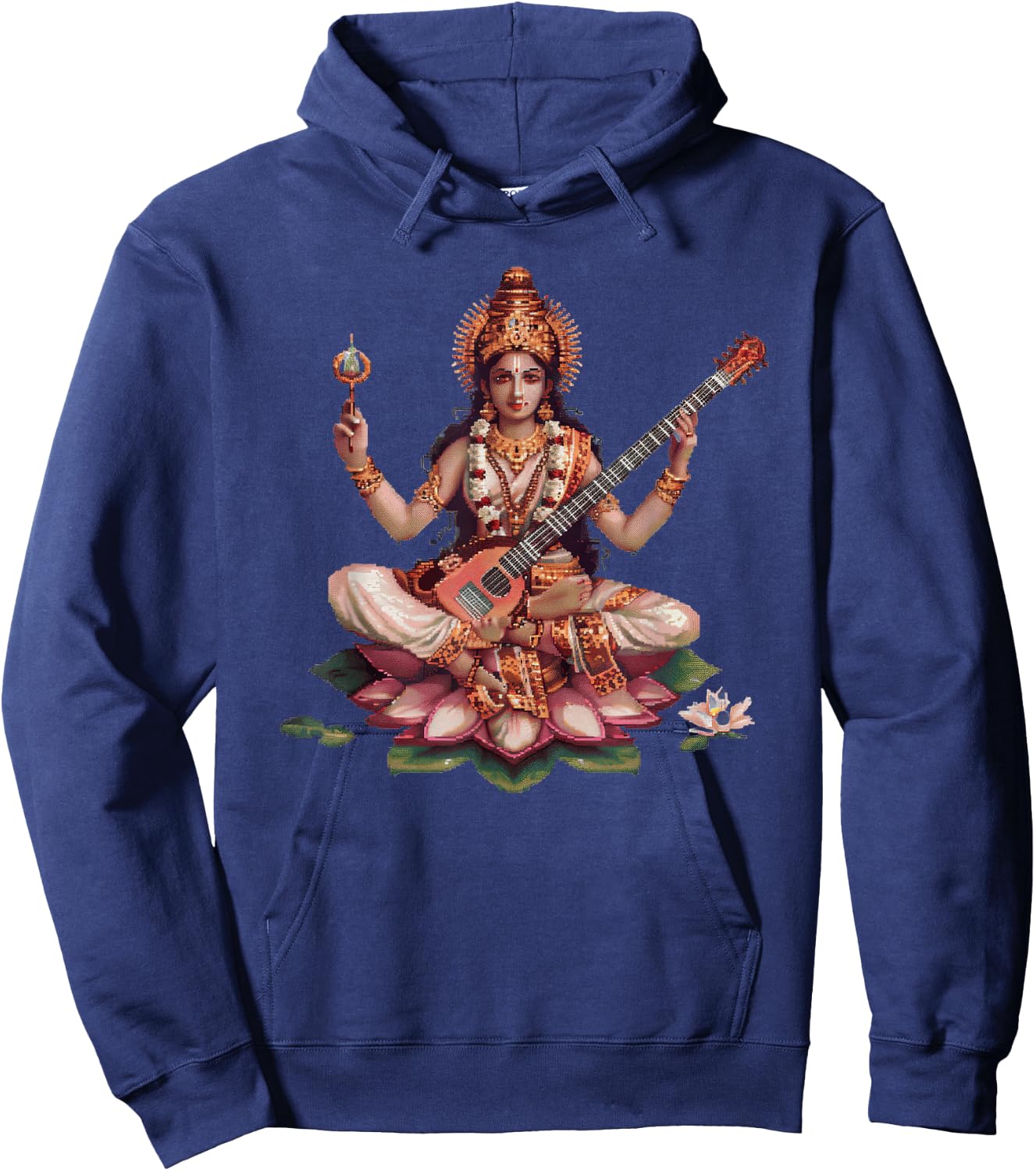 Saraswati Pixel Art Hoodie - Hoodie | Navy