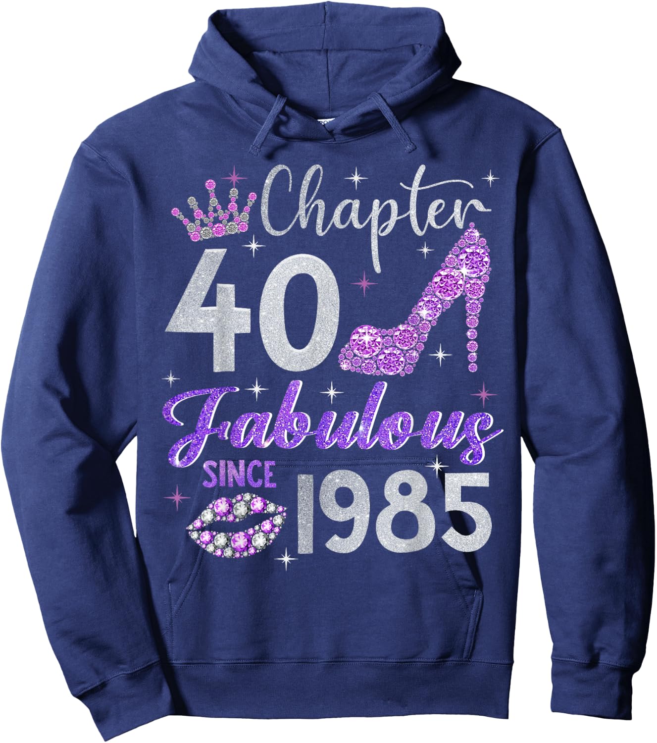 Chapter 40 Fabulous Since 1985 40th Birthday Women Girl Hoodie - Hoodie | Navy