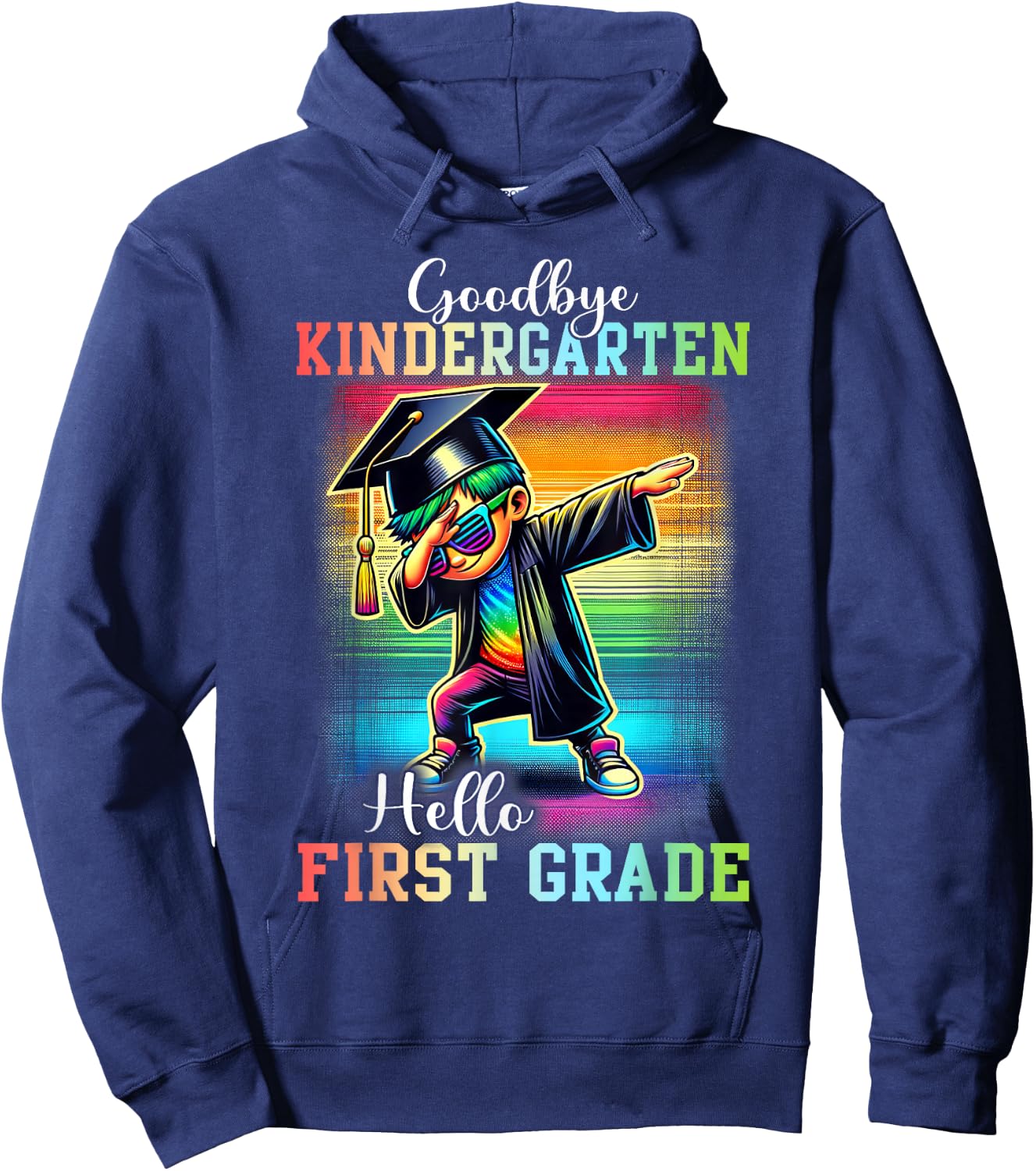 Goodbye Kindergarten Hello 1st Grade Last Day Dabbing Boy Hoodie - Hoodie | Navy