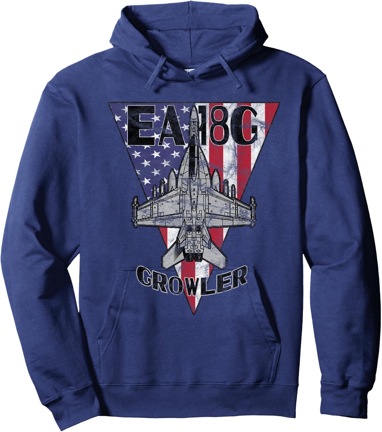 EA-18 Growler Military Jet Airplane Patriotic Vintage Hoodie - Hoodie | Navy