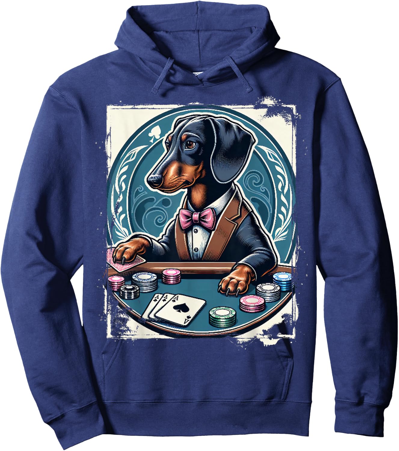 Dachshund Poker Costume Funny Teckel Dog Owner Pokers Women Hoodie - Hoodie | Navy
