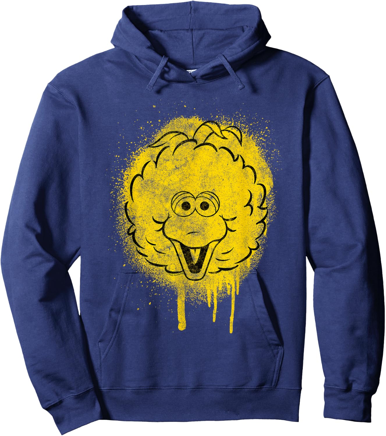 Sesame Street Big Bird Graffiti Spray Face Halloween Costume Hoodie - Hoodie | Navy